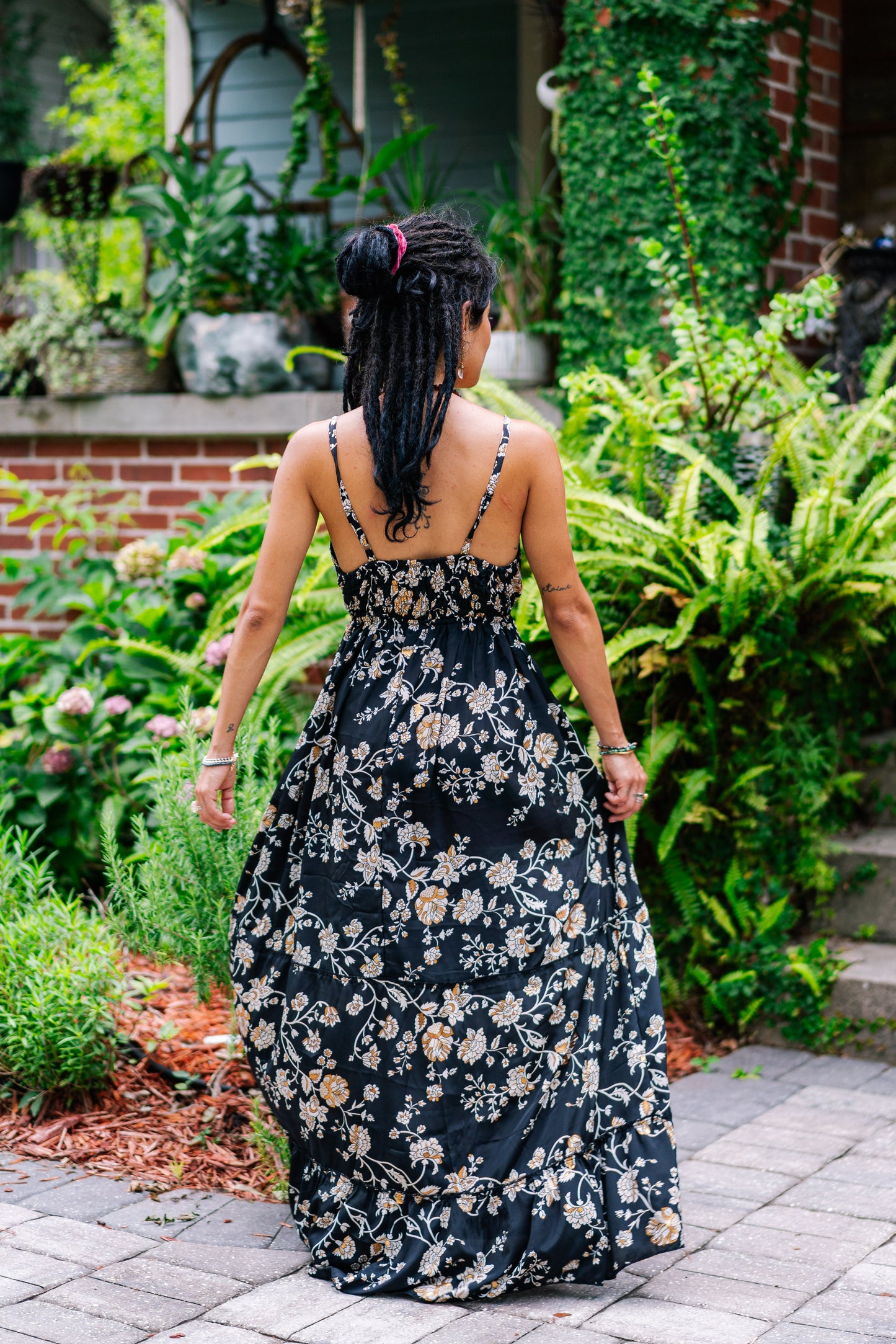 Golden Rose Spaghetti Strap Dress