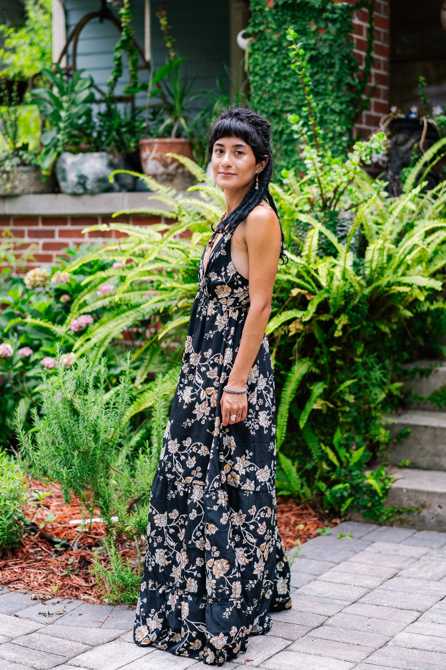 Golden Rose Spaghetti Strap Dress