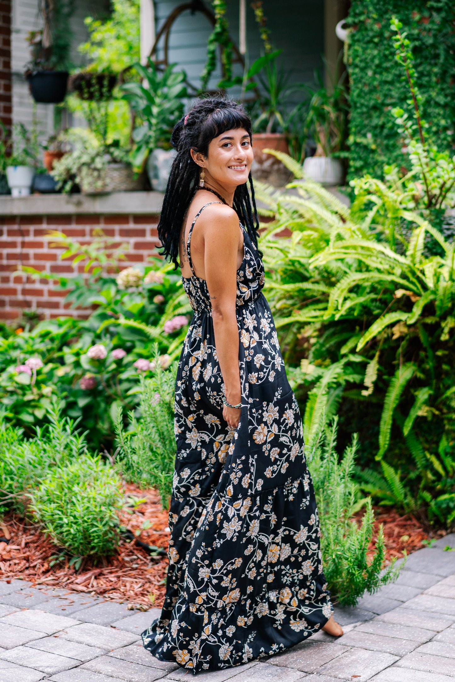 Golden Rose Spaghetti Strap Dress