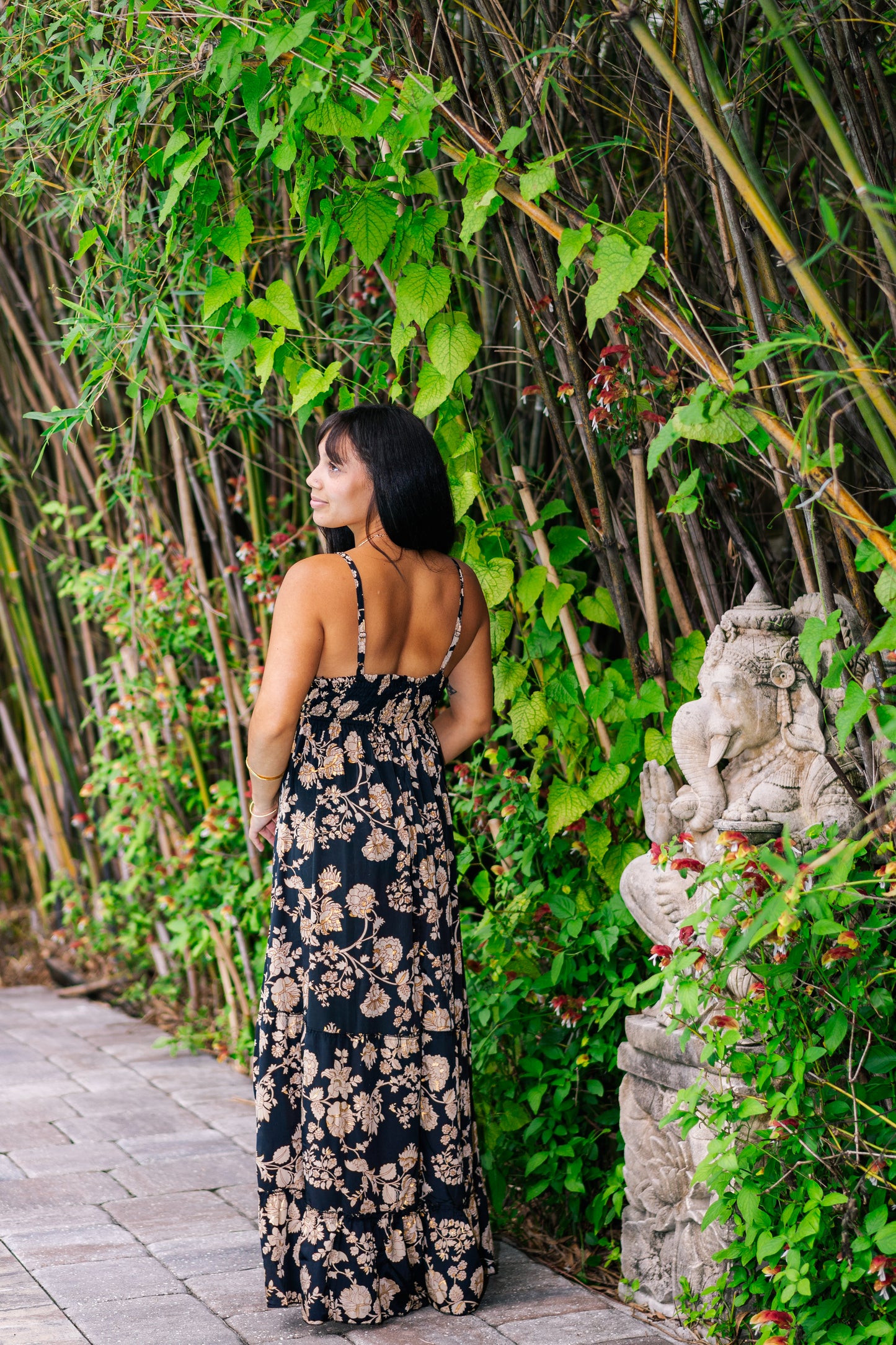 Golden Rose Spaghetti Strap Dress