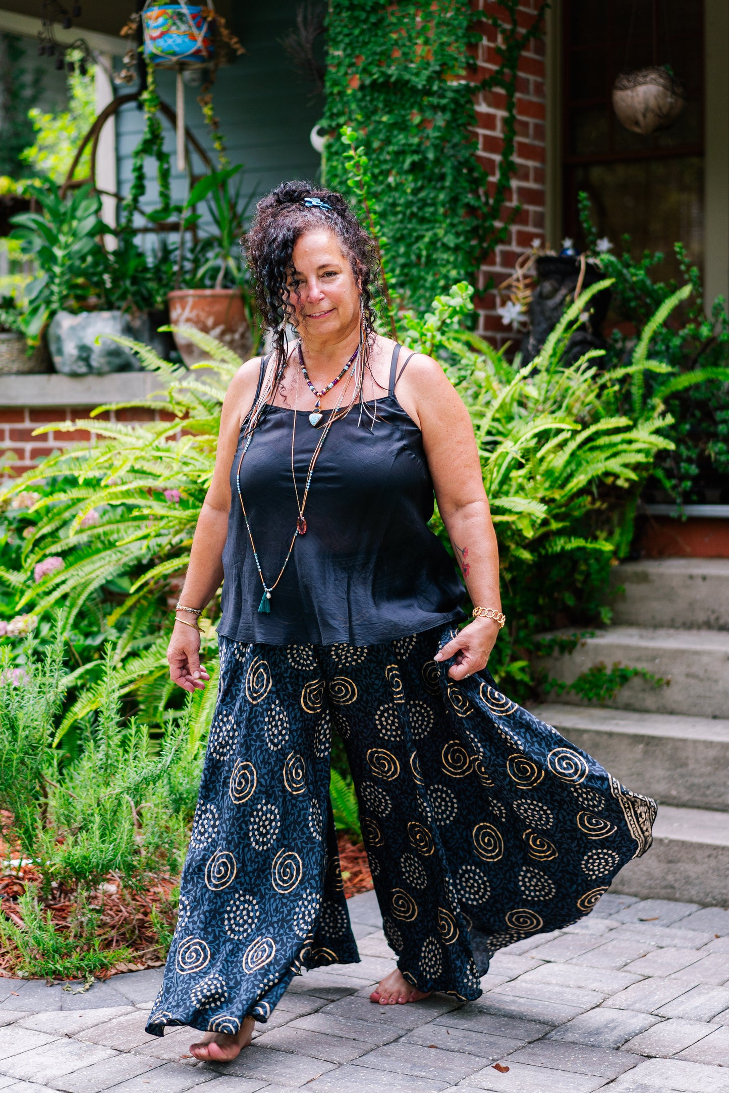 Golden Swirls Wide Leg Pants