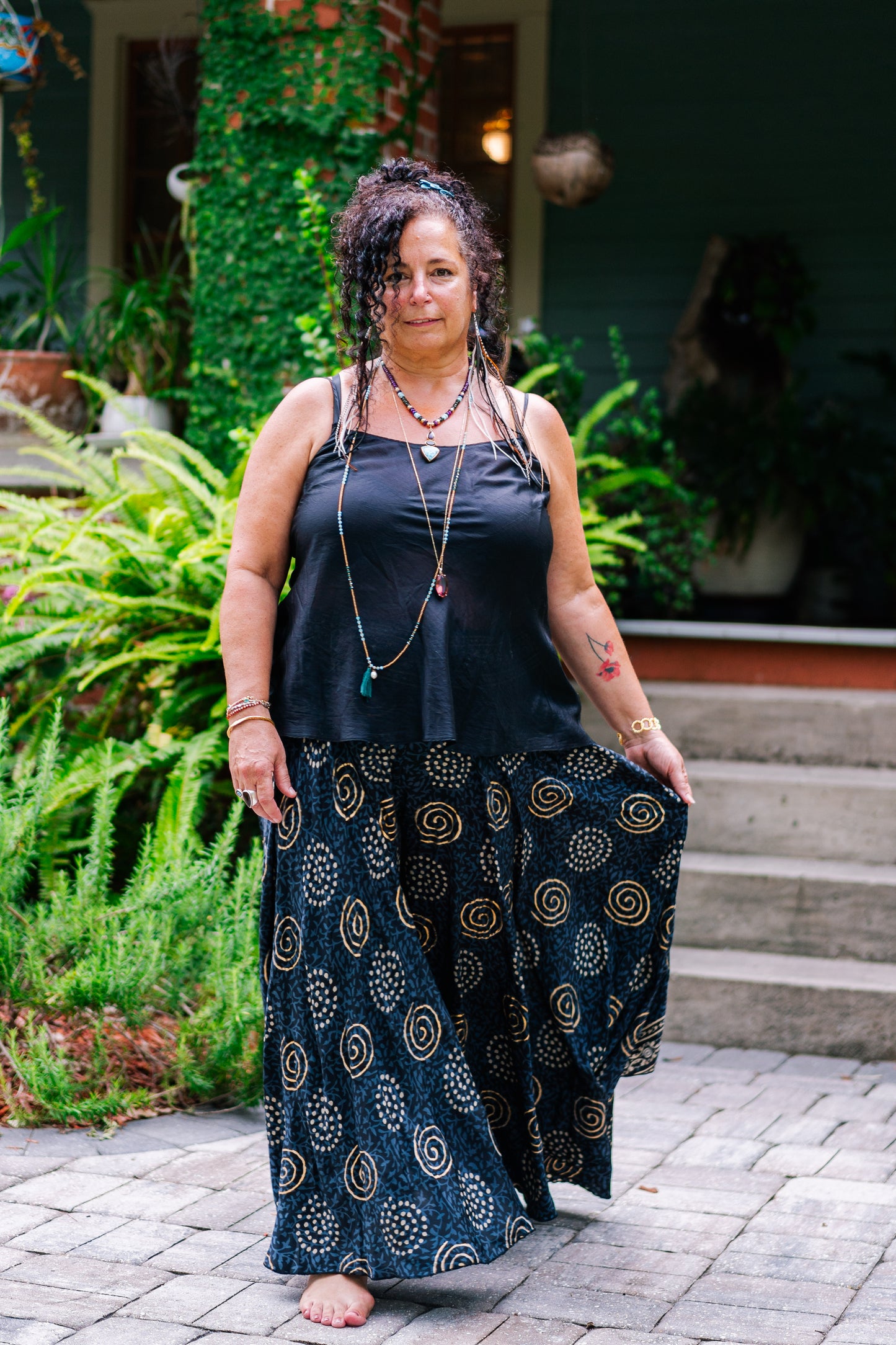 Golden Swirls Wide Leg Pants