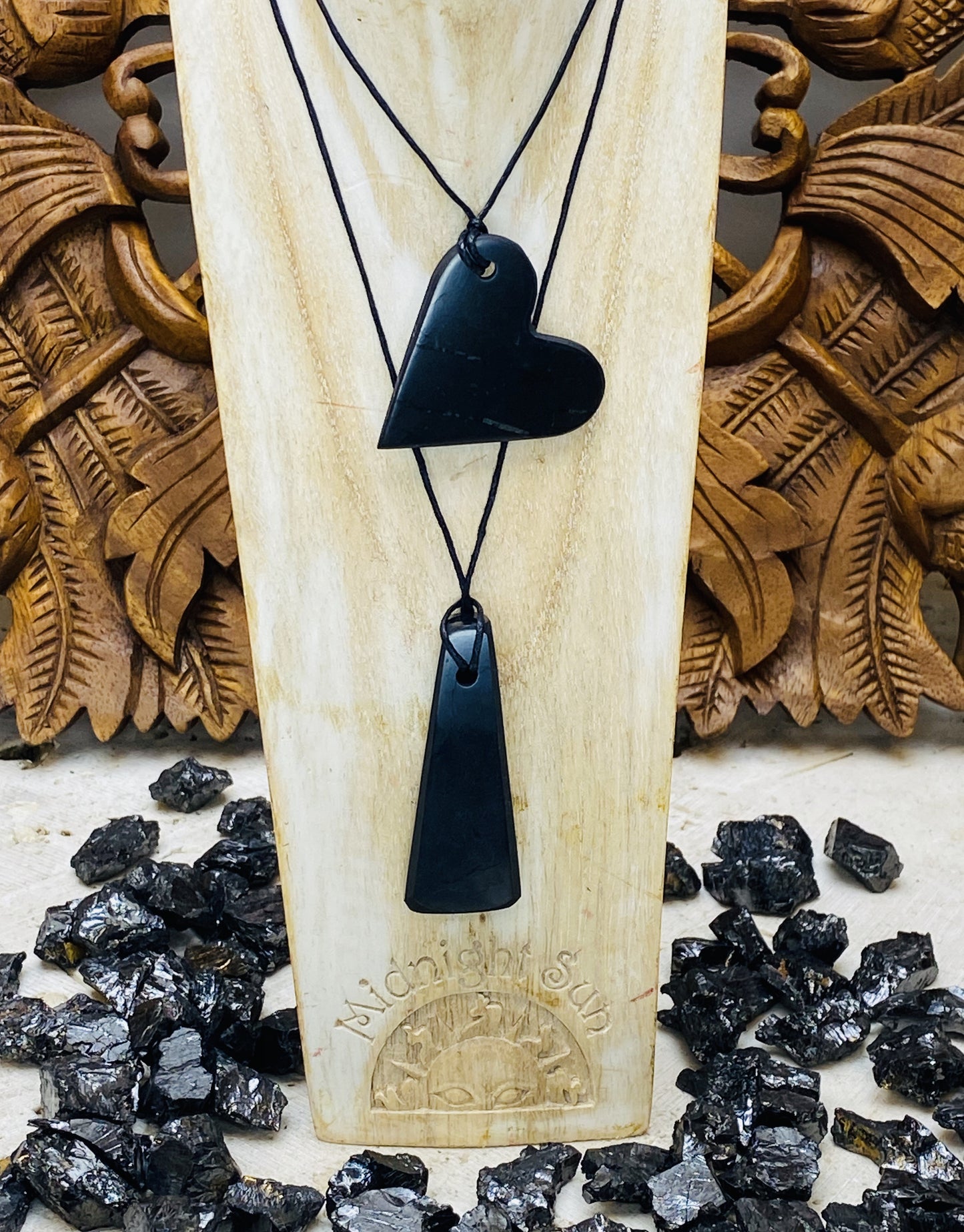 Shungite Pendants - Heart or Trapezium