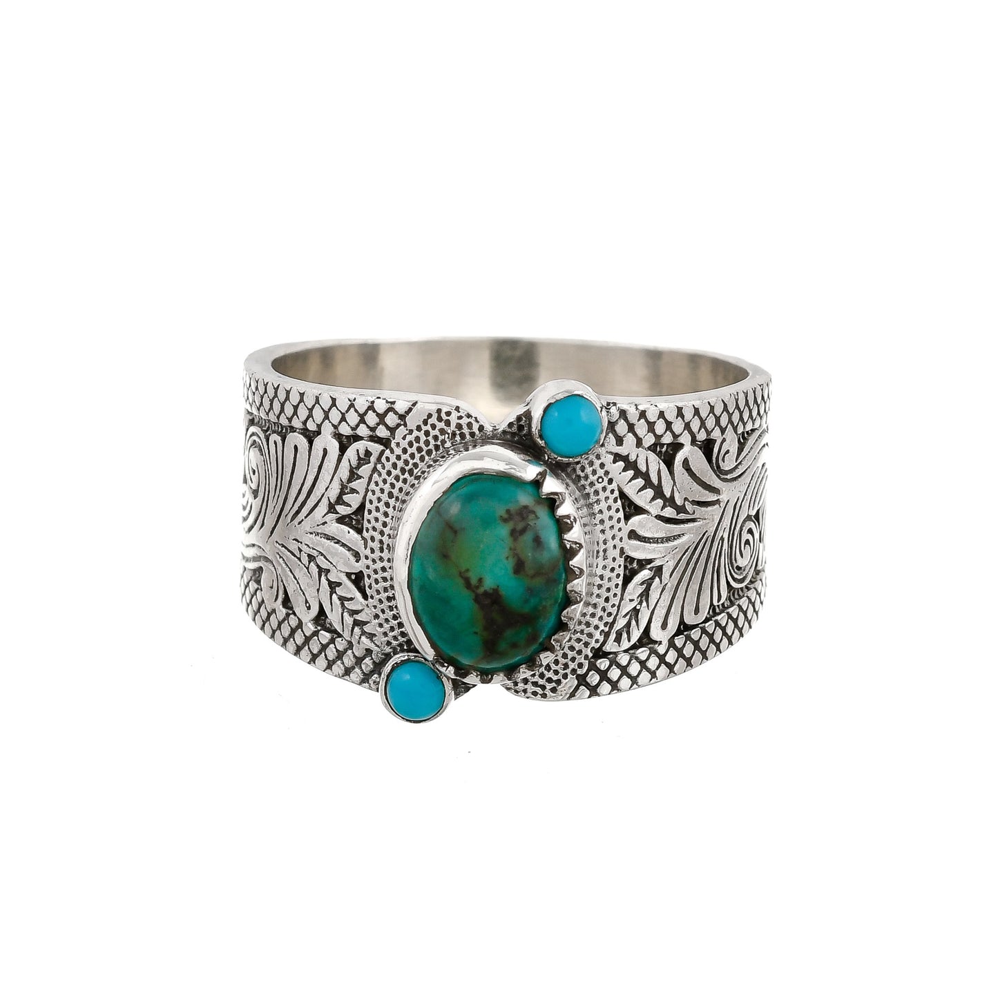 Sterling Silver Asymetric three stone rings