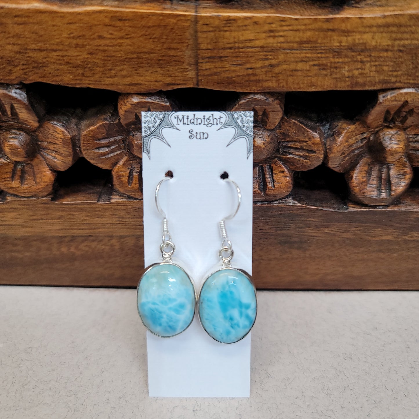 Larimar Sterling Silver Earrings