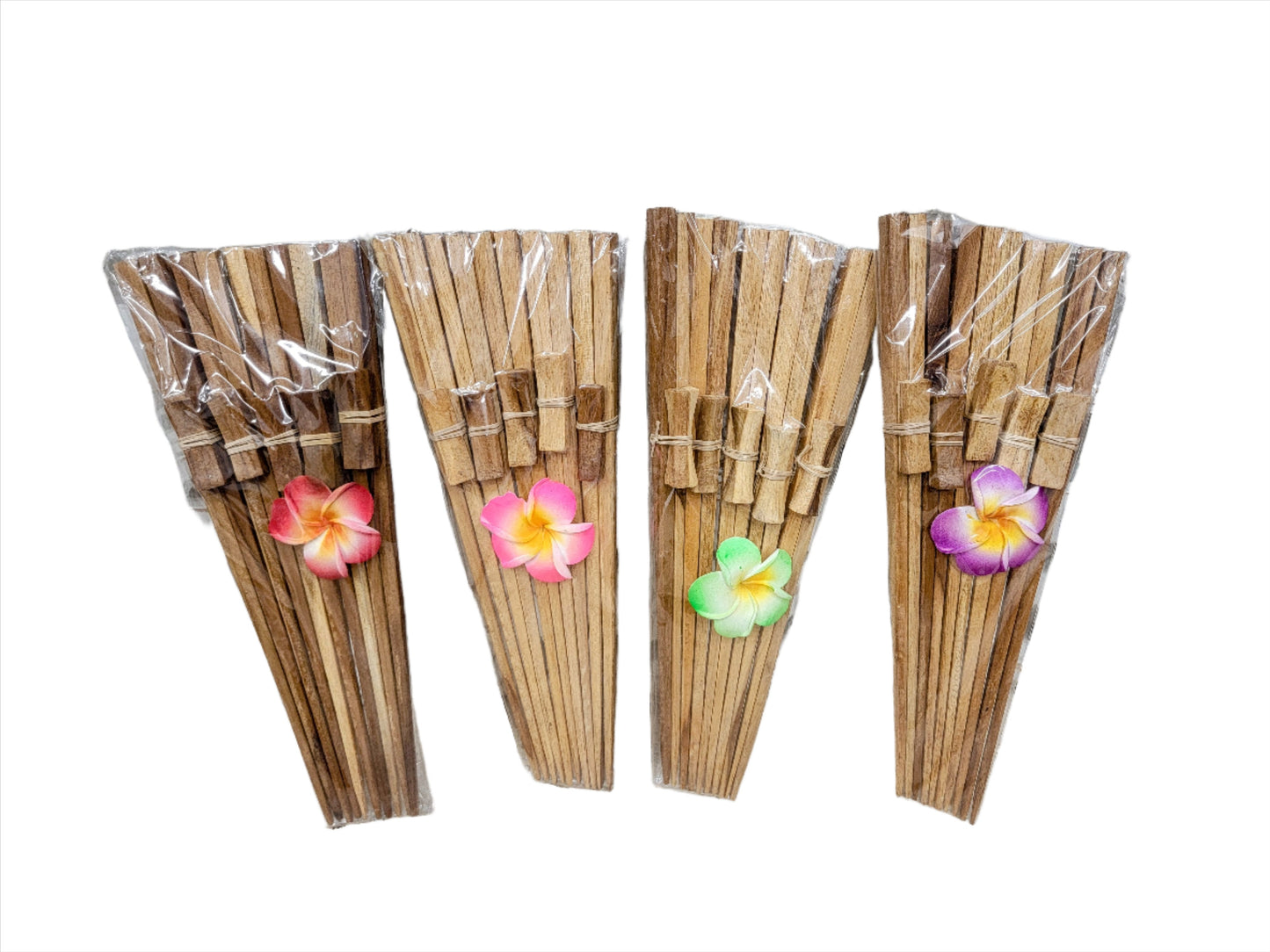 Teak or Crocodile Wood Chopstick Gift Set of 5 with table setting holders