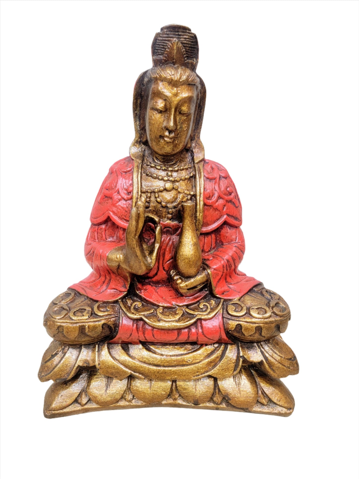 Resin Quan Yin on Lotus