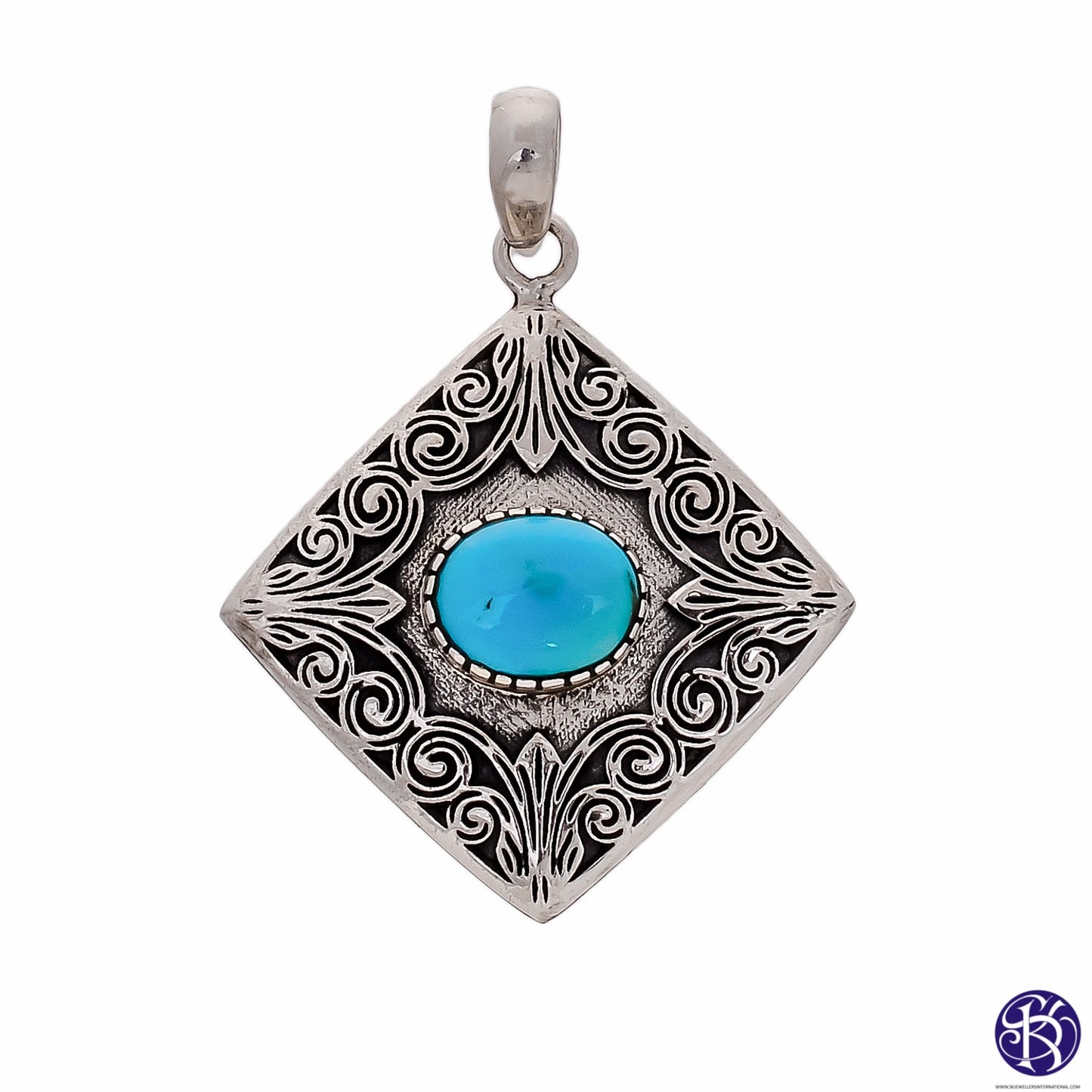 Sterling Silver Hand Etched Pendant - Available in 14 Stones