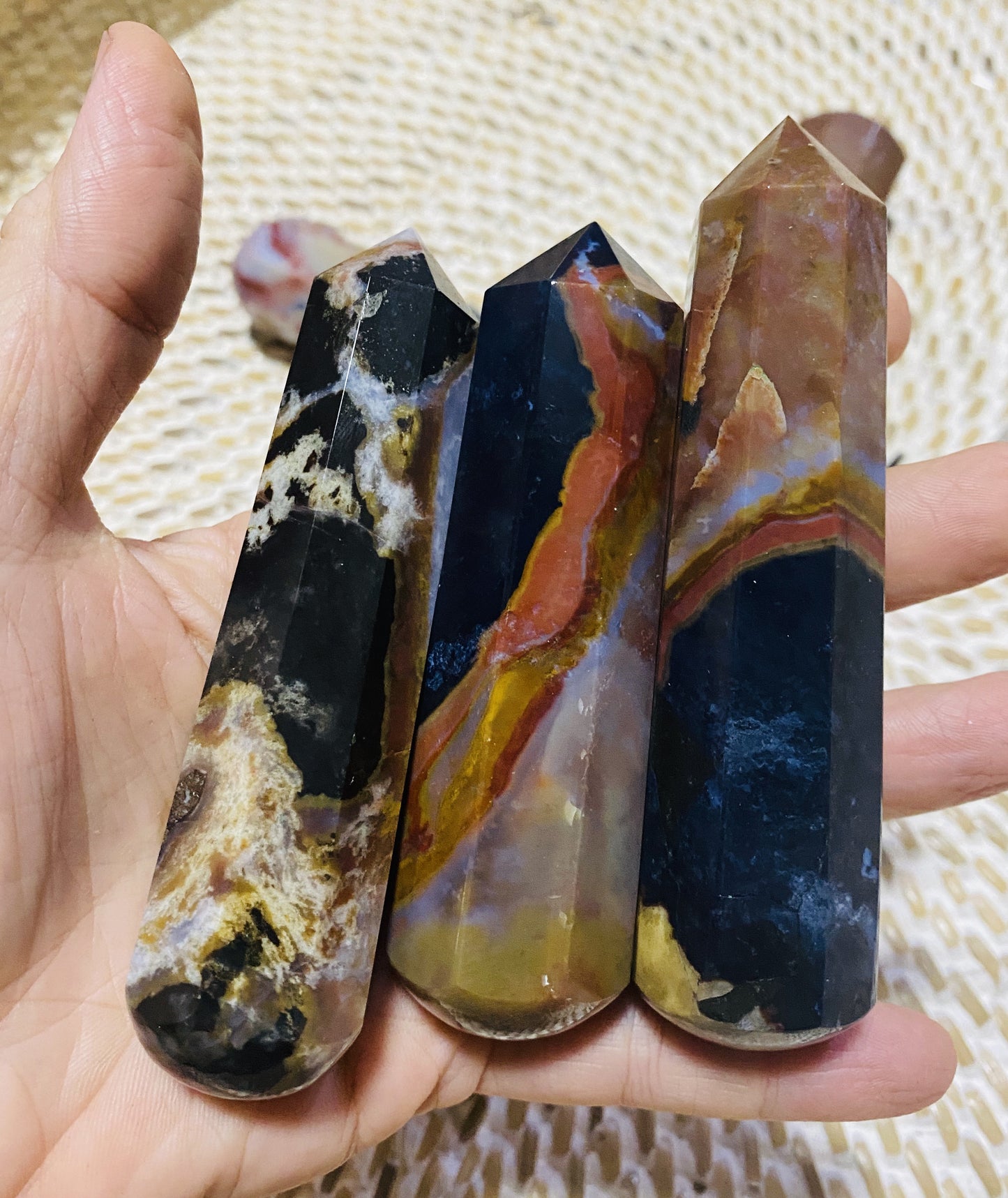 Sardonyx Massage Base Crystal Wands