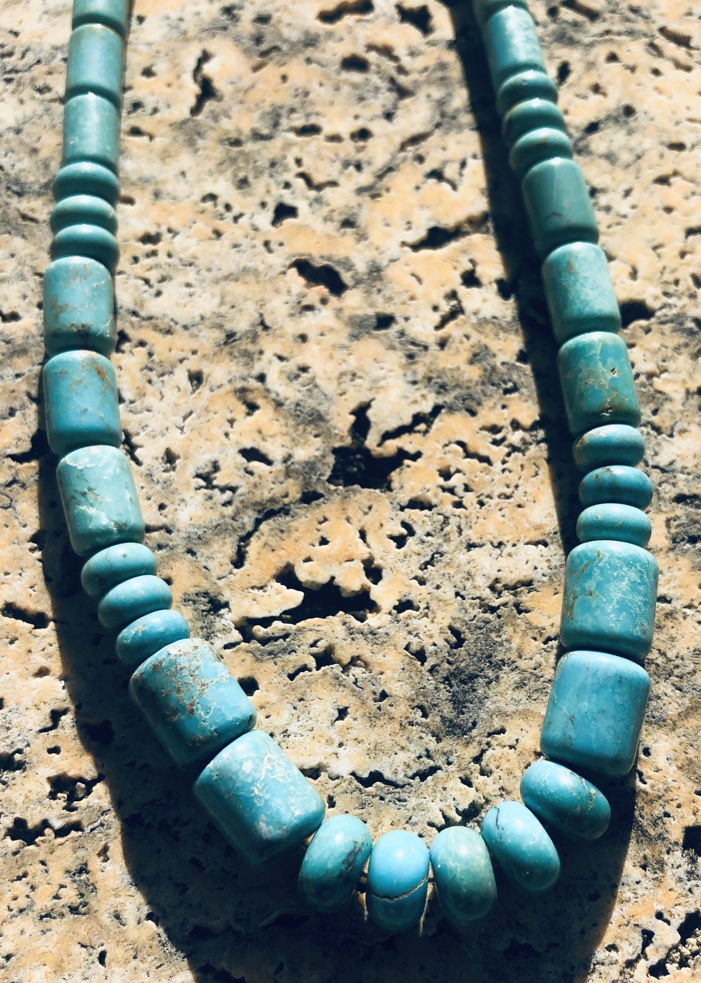 Natural Turquoise Tube Necklace