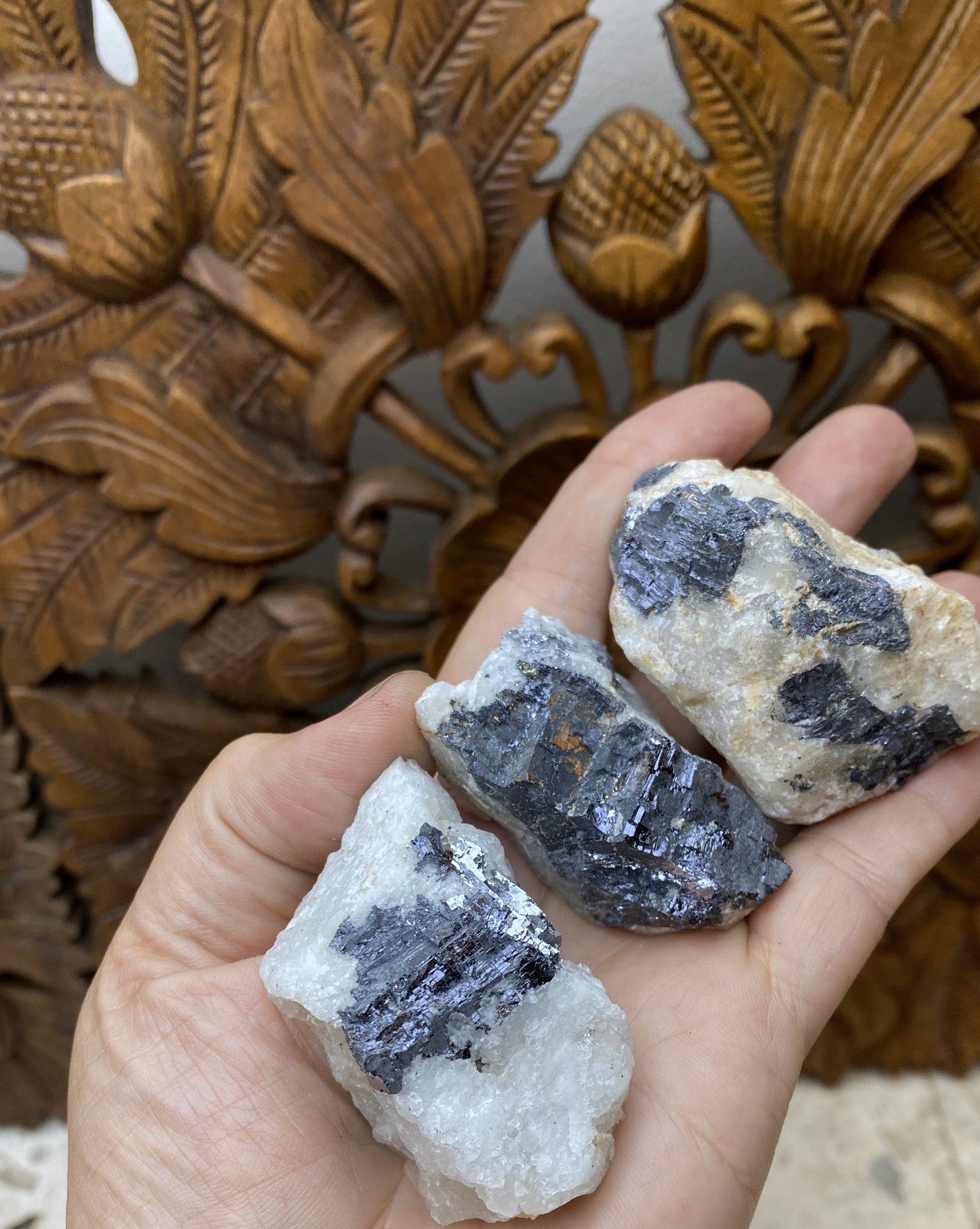 Raw Galena in Quartz Chunks