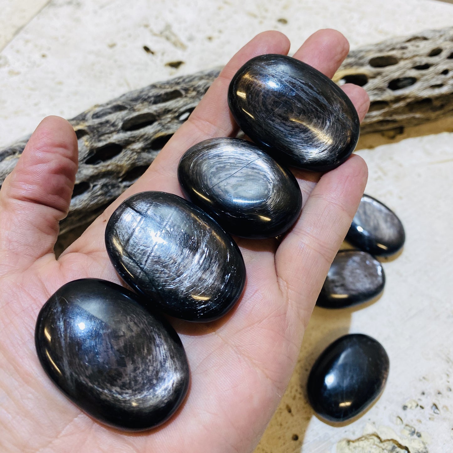 A+ Quality Hypersthene Palmstones -