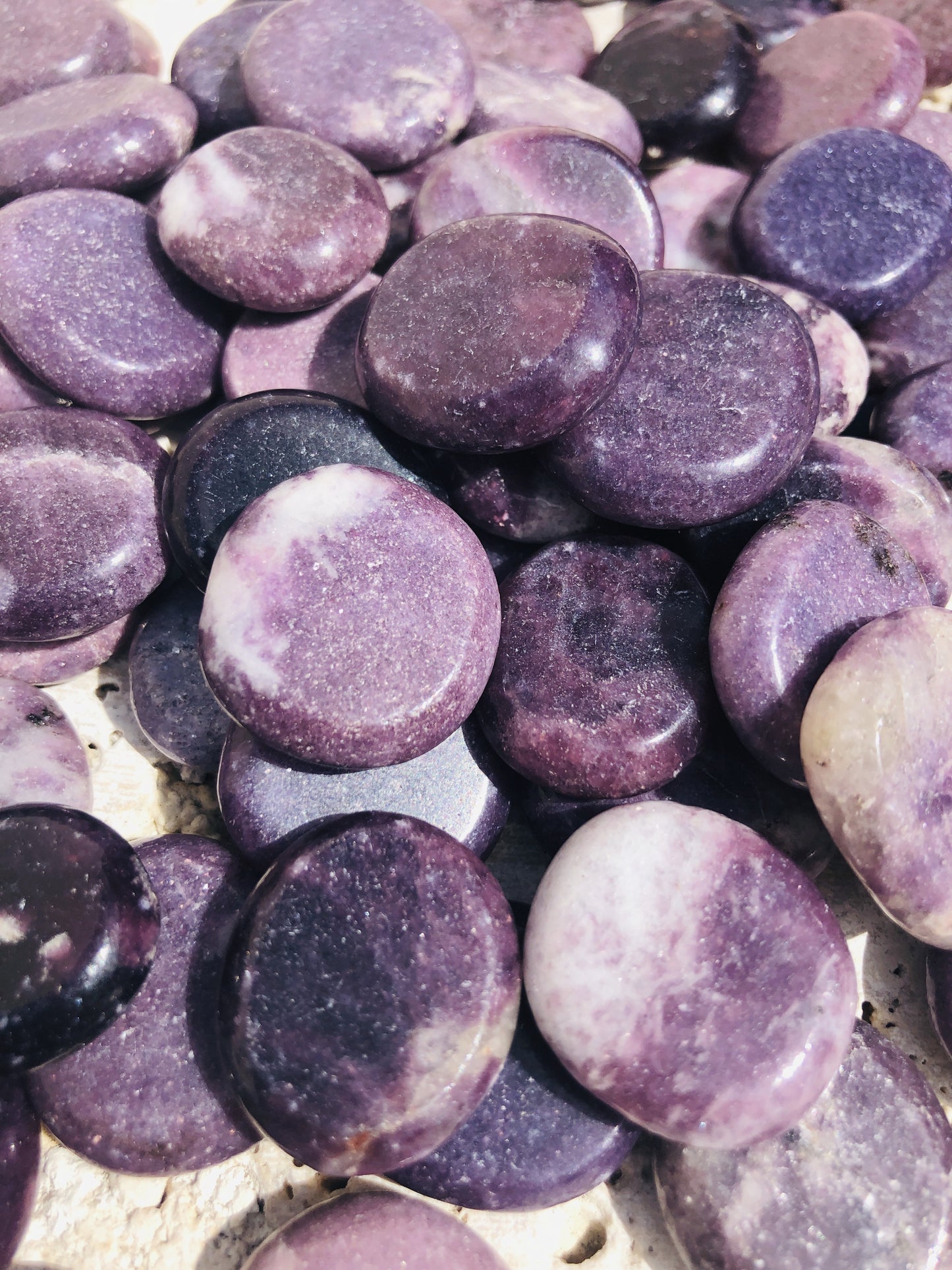 Lepidolite Flat Coins