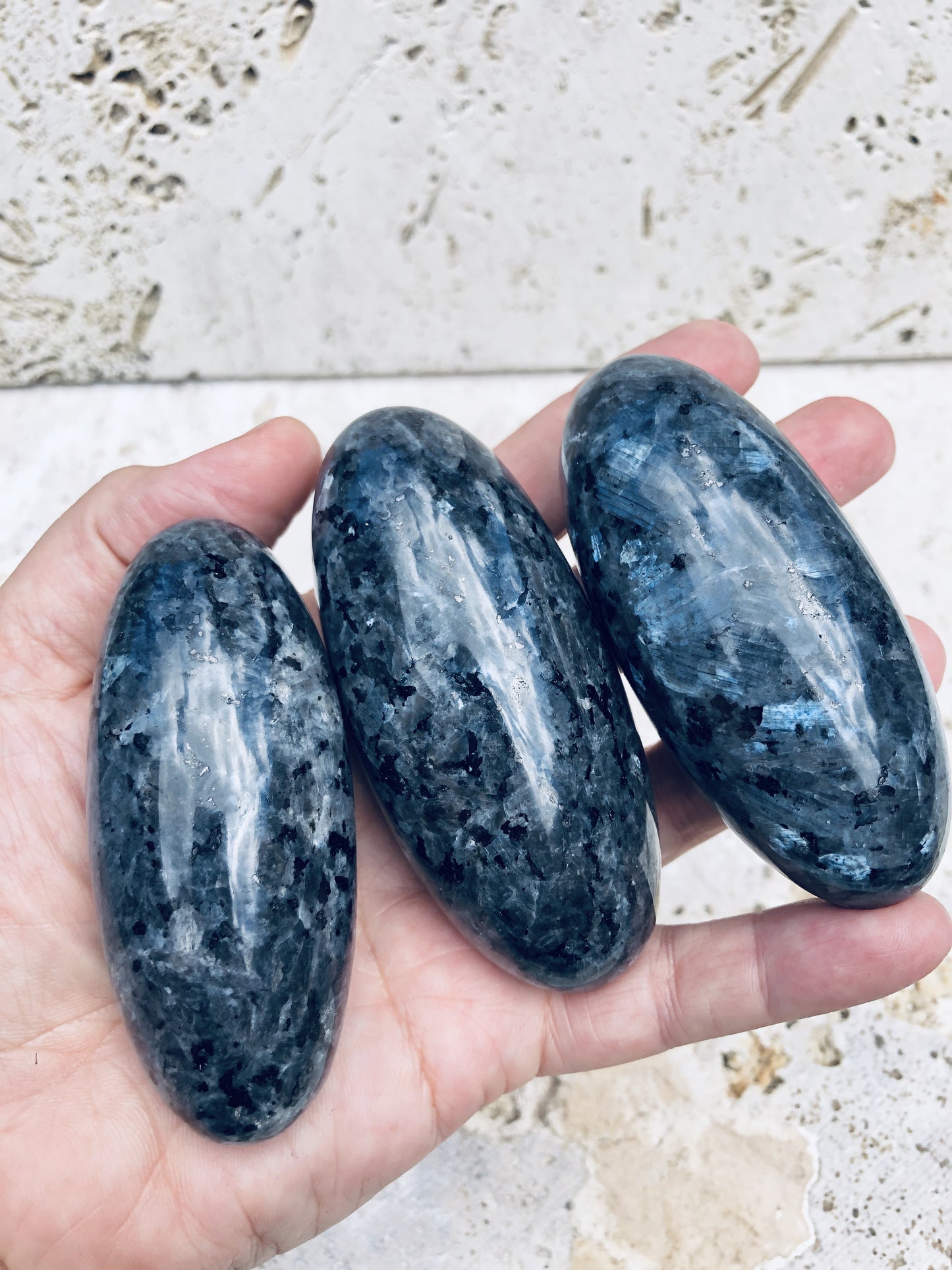 Larvikite Linghams from India