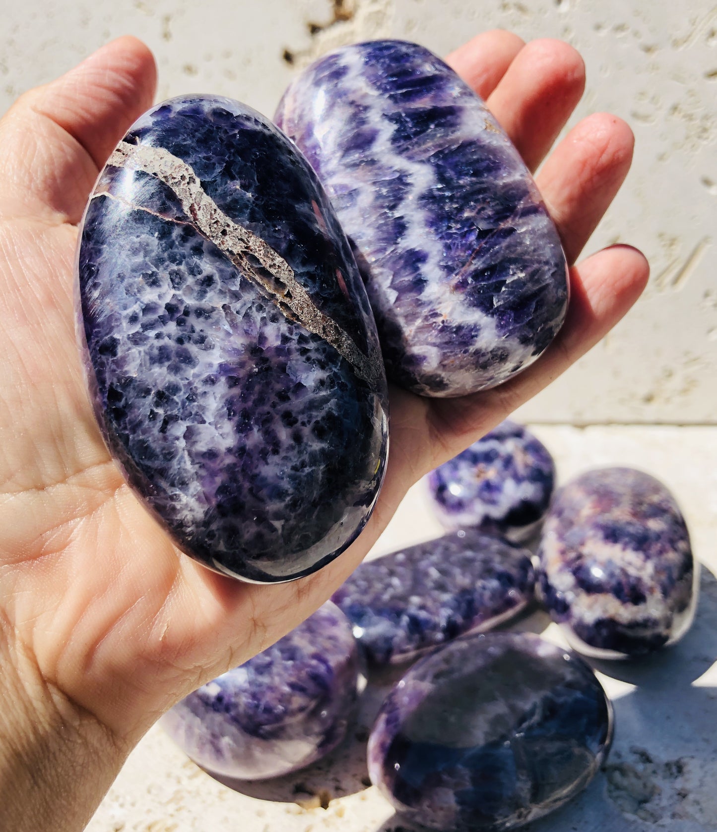 Large Chevron Amethyst Pebbles