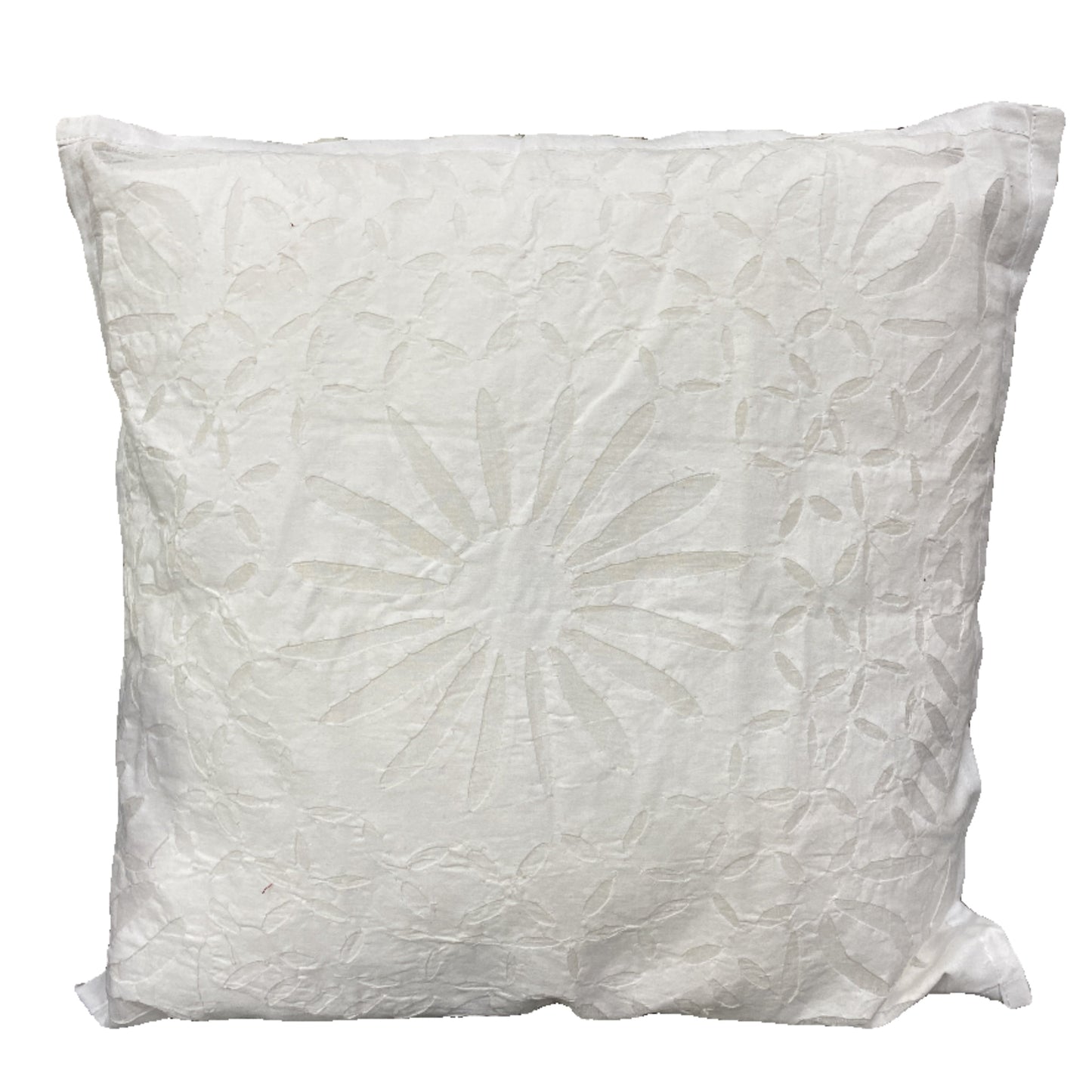 Hand Cut and Appliqued Throw Pillow Cases - White
