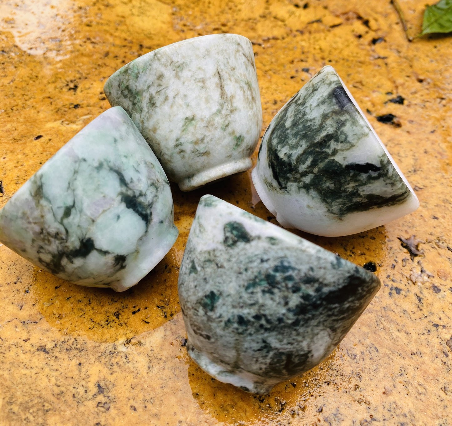 Burmese Jade Tea Cups or offering Bowls