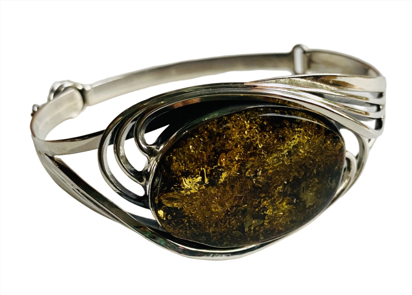 Sterling Silver Green Amber Bracelets Twist