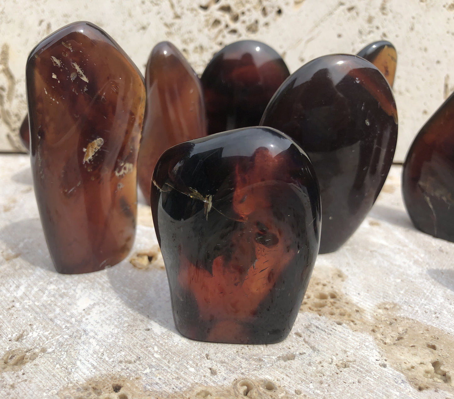 Blue Amber Freeform Mountains From Sumantra, Indonesia