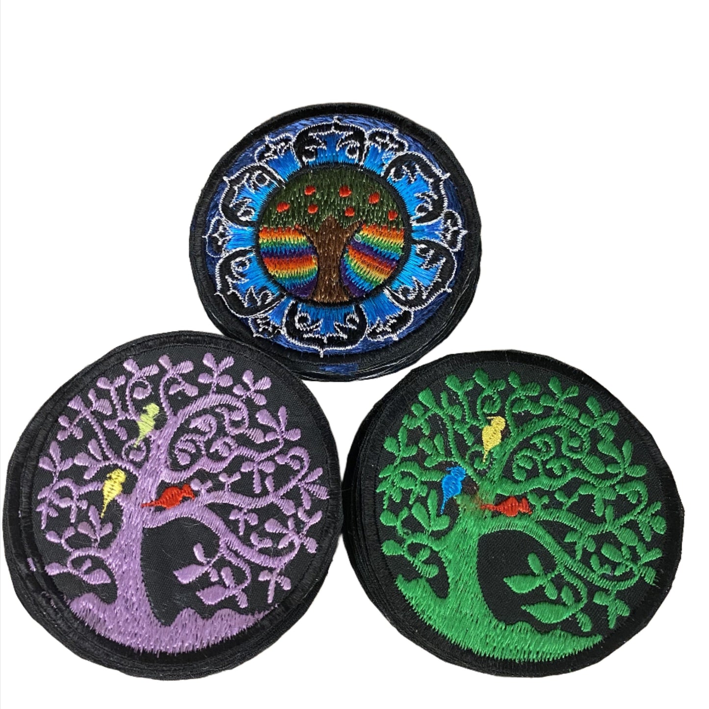 Handmade Embroidered Tree Patches