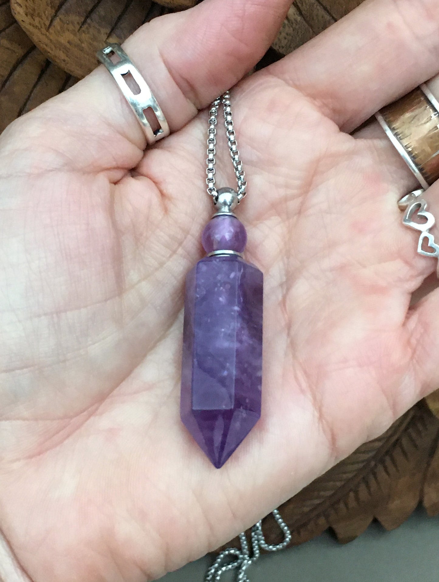 Quartz Crystal Oil Bottle Necklaces
