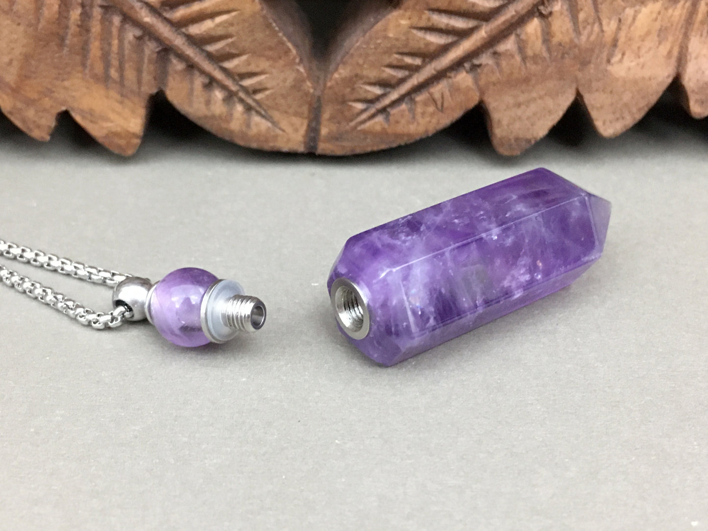 Quartz Crystal Oil Bottle Necklaces