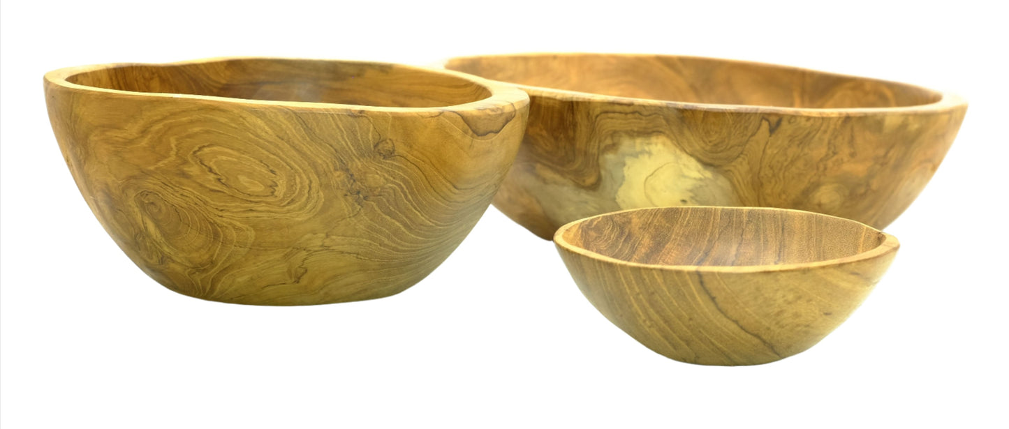 Rustic Teak Wood Bowls