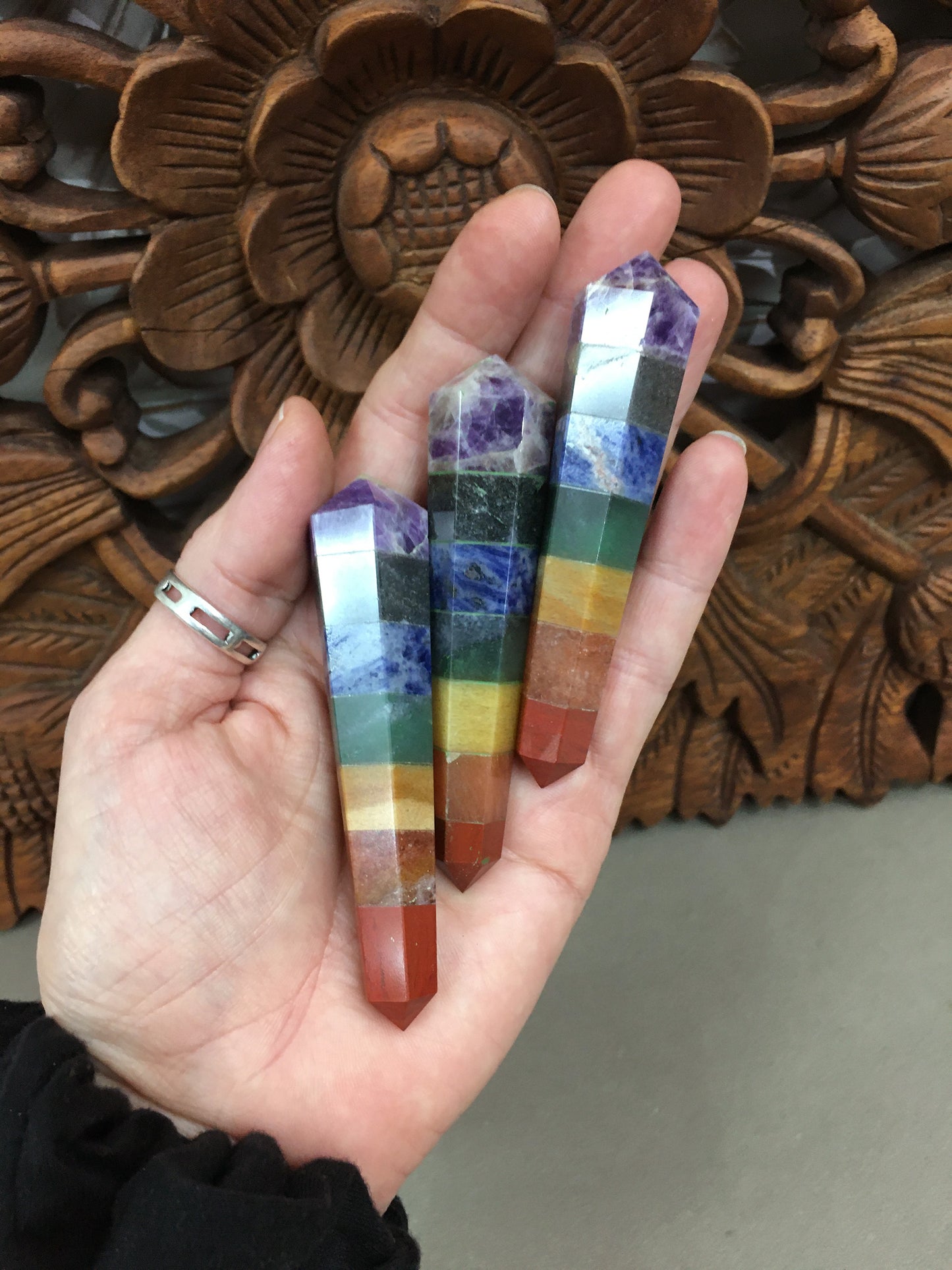 7 Gemstone Chakra Double Terminated Wand