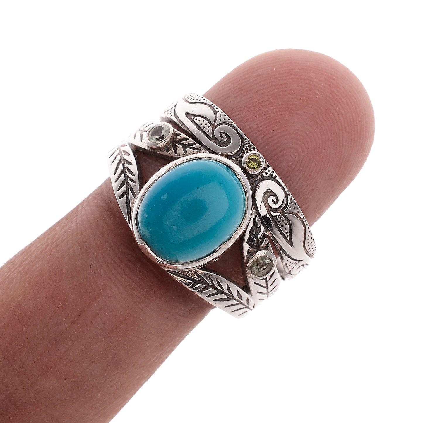 Sterling Silver Hand Etched Ring