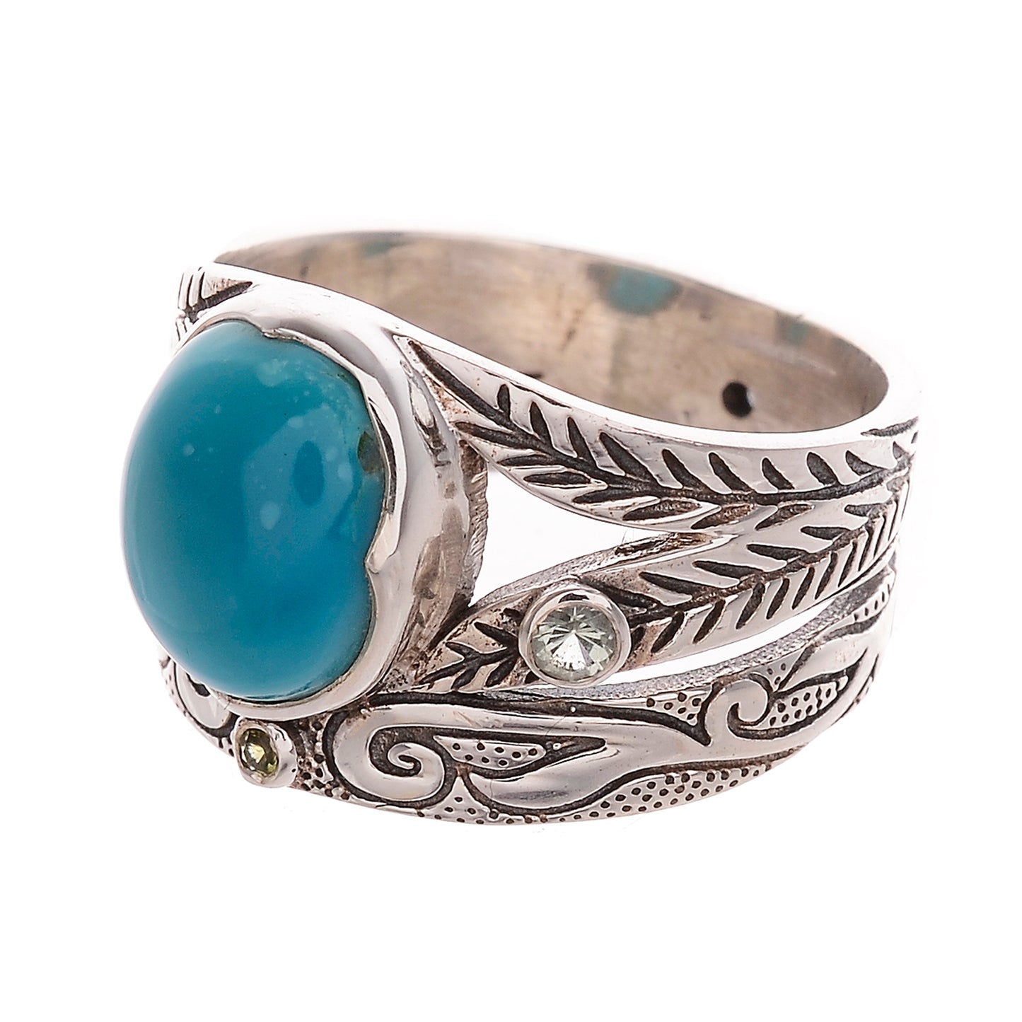 Sterling Silver Hand Etched Ring