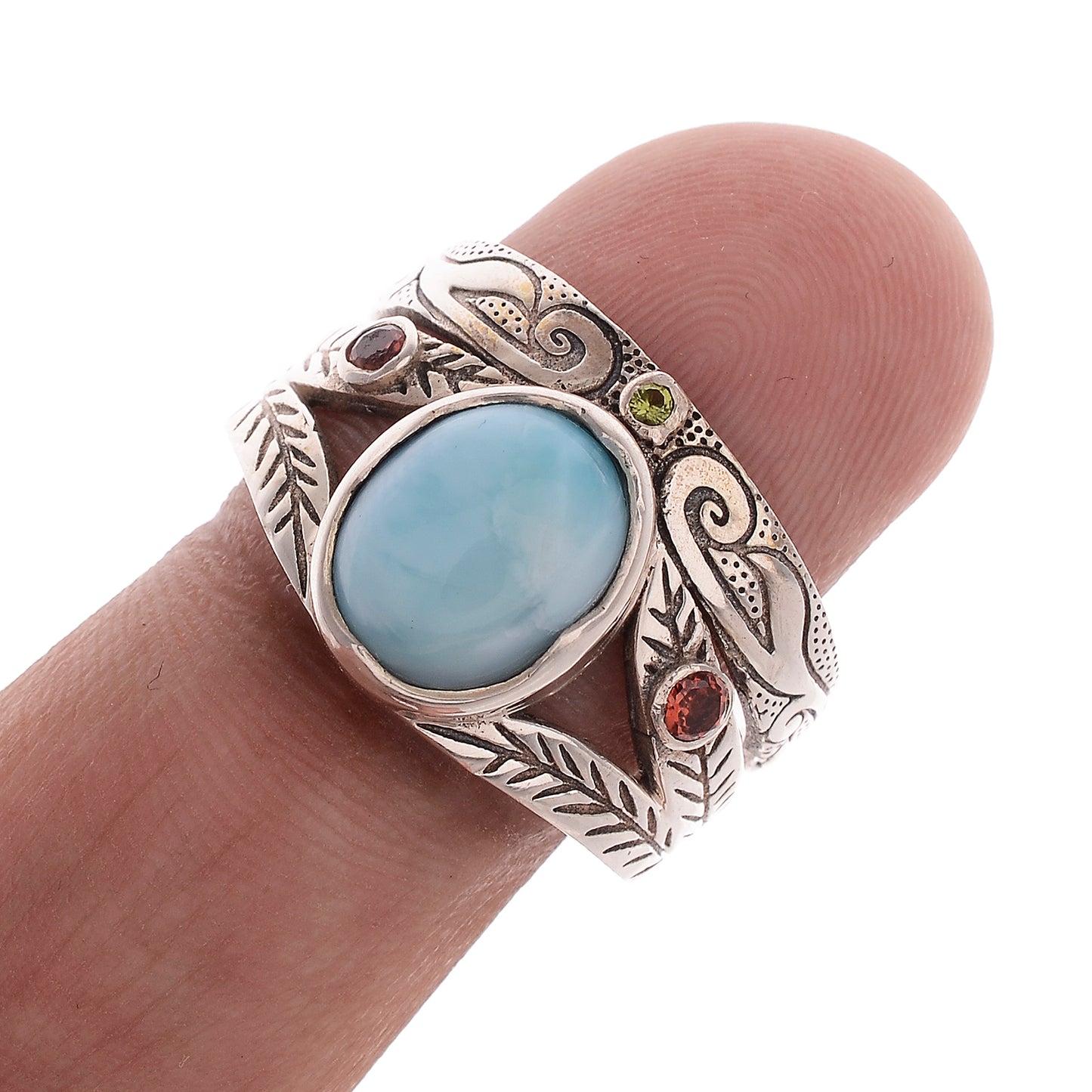Sterling Silver Hand Etched Ring