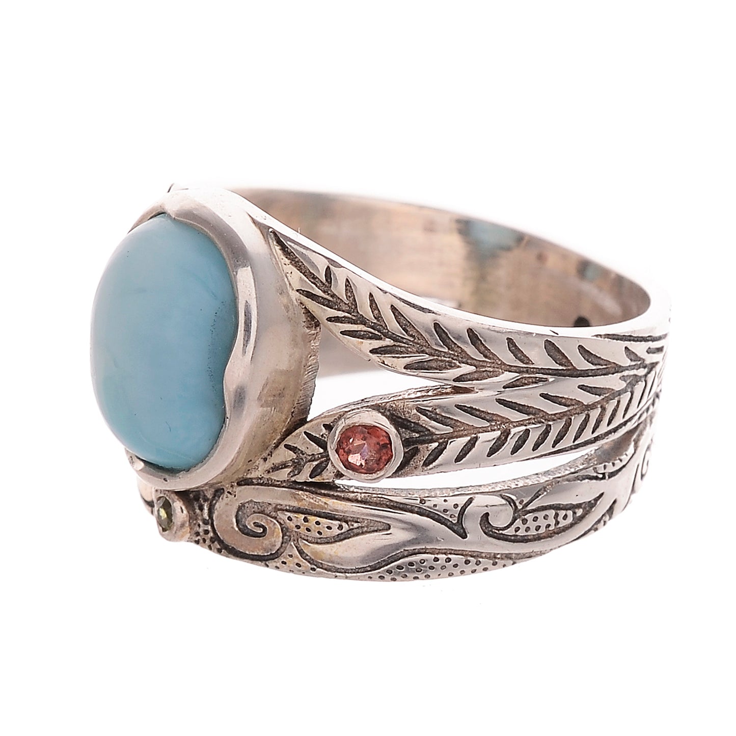 Sterling Silver Hand Etched Ring