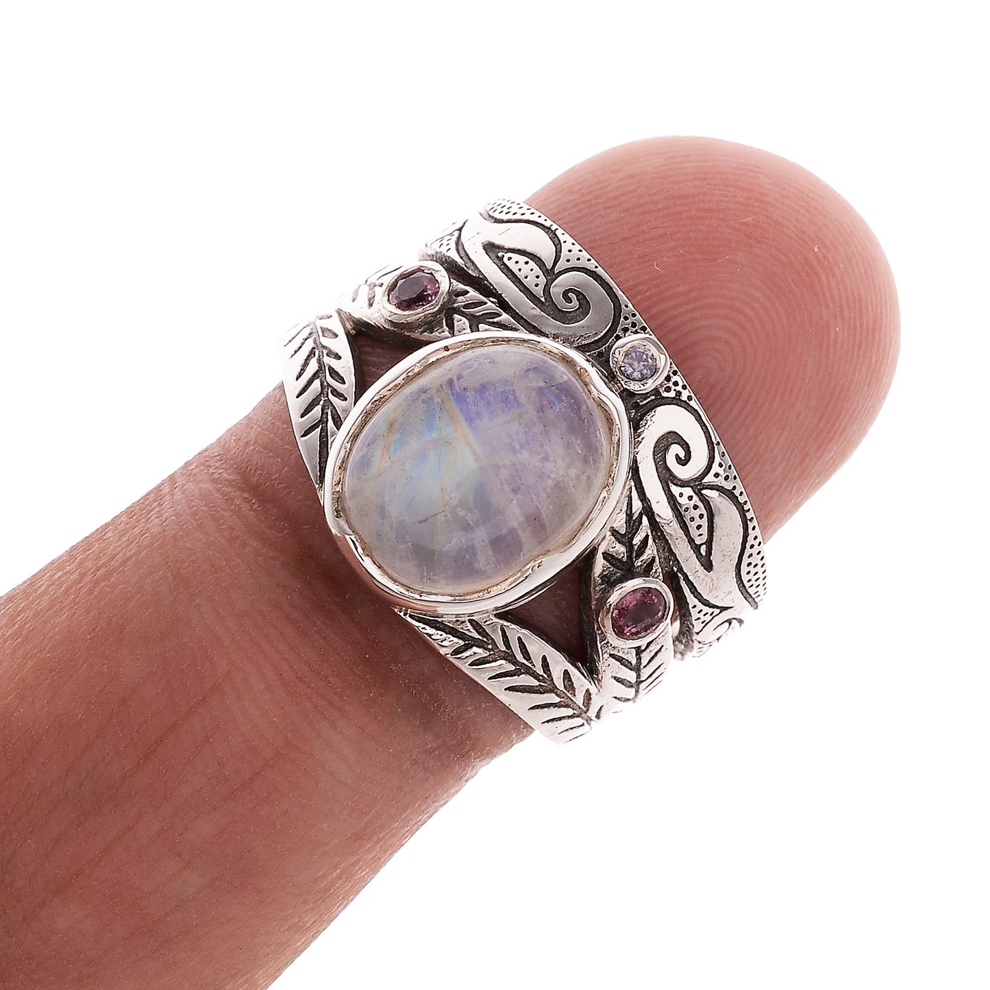 Sterling Silver Hand Etched Ring