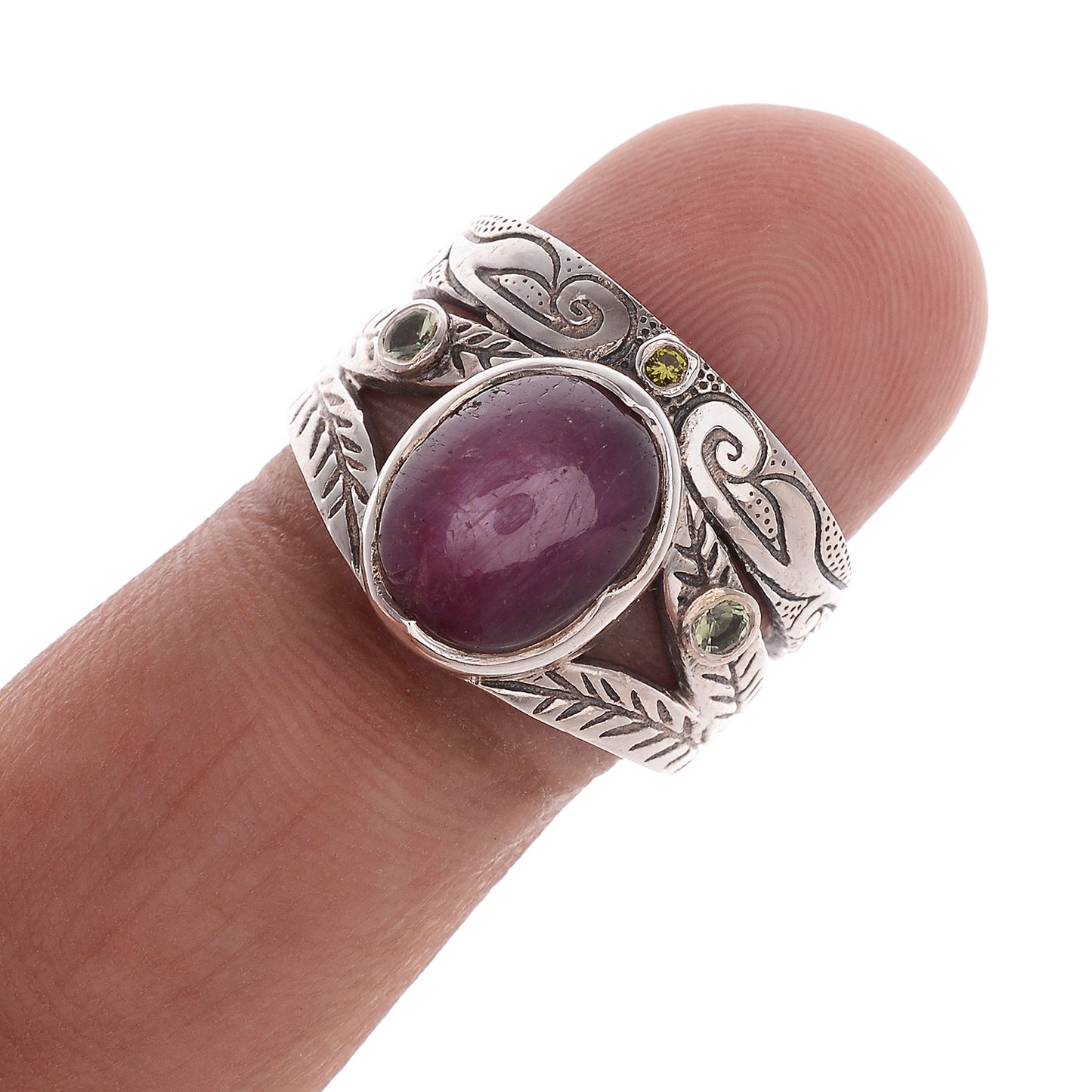 Sterling Silver Hand Etched Ring