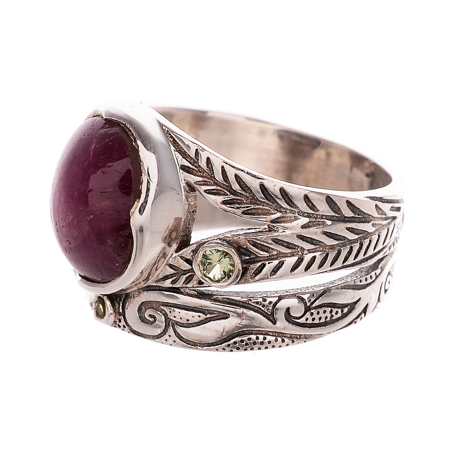 Sterling Silver Hand Etched Ring