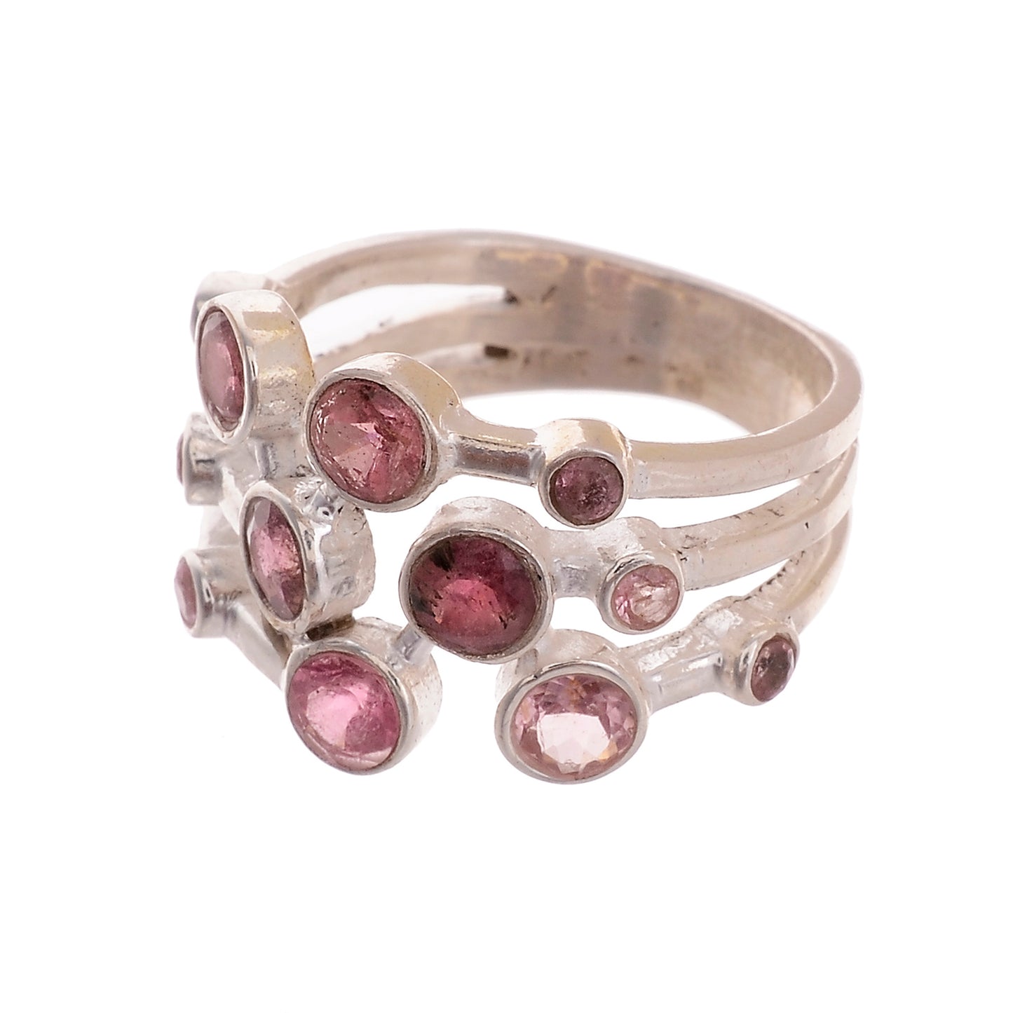 Sterling Silver 12 Stone Gemstone Ring