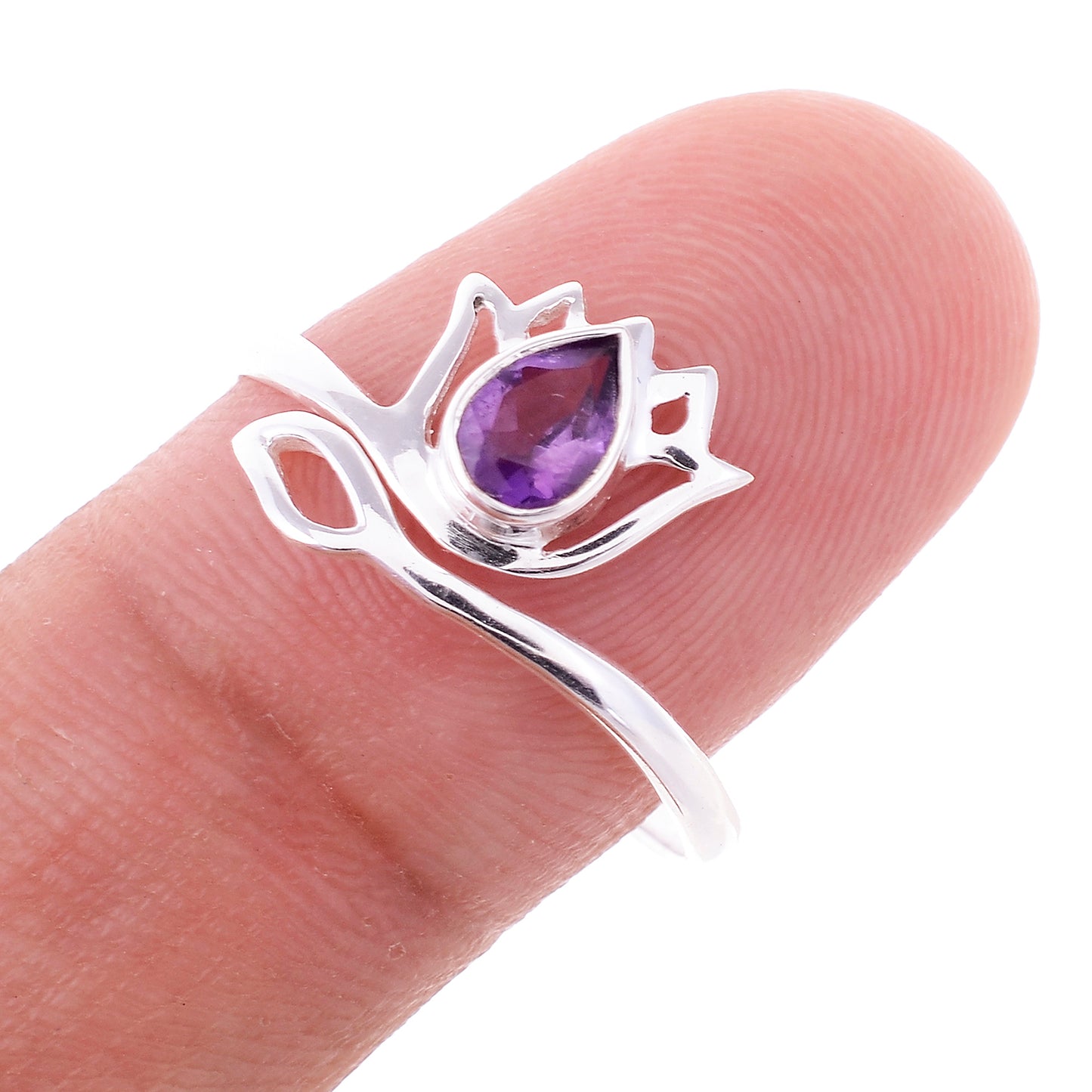 Sterling Silver Lotus Flower Ring
