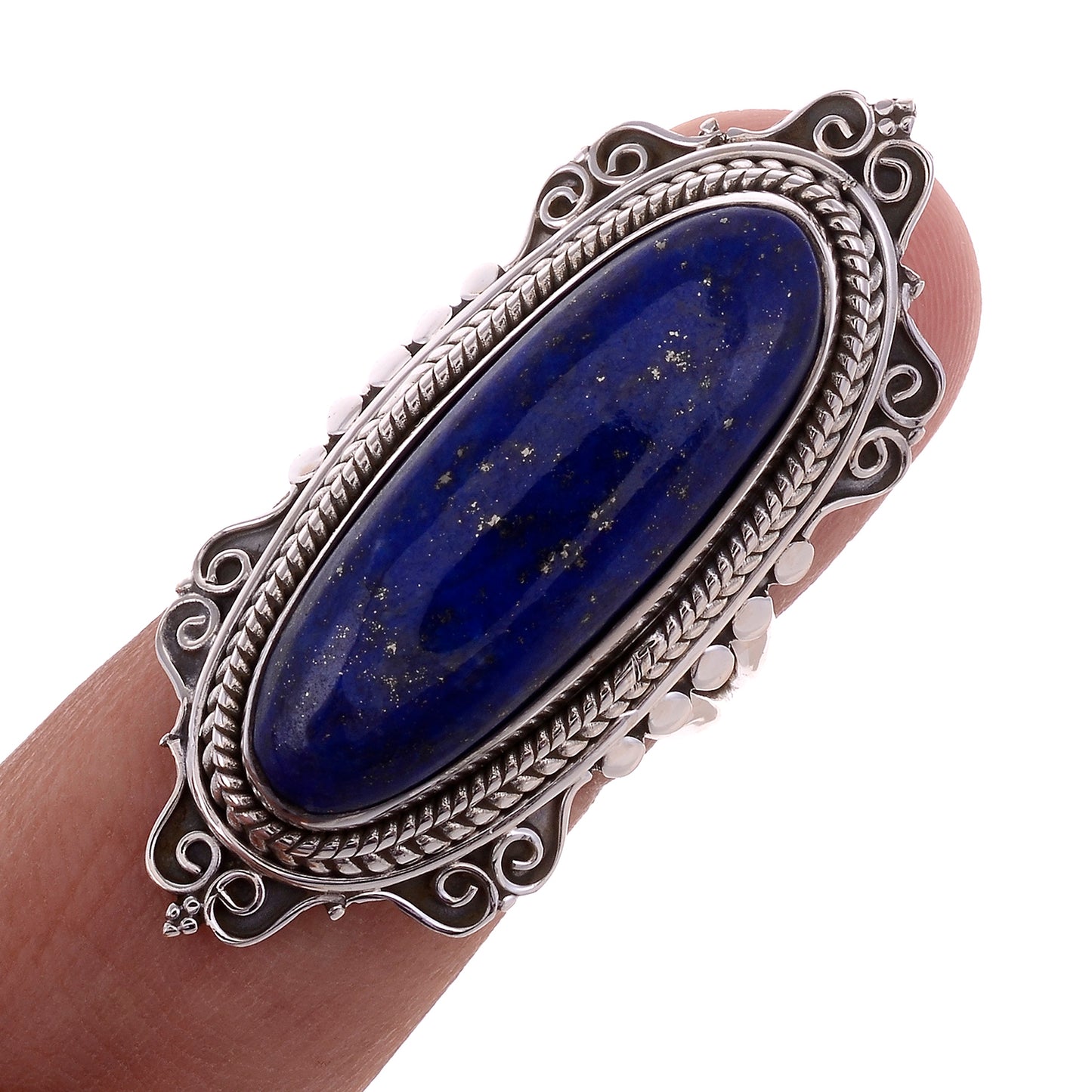 Sterling Silver Large Stone Ring