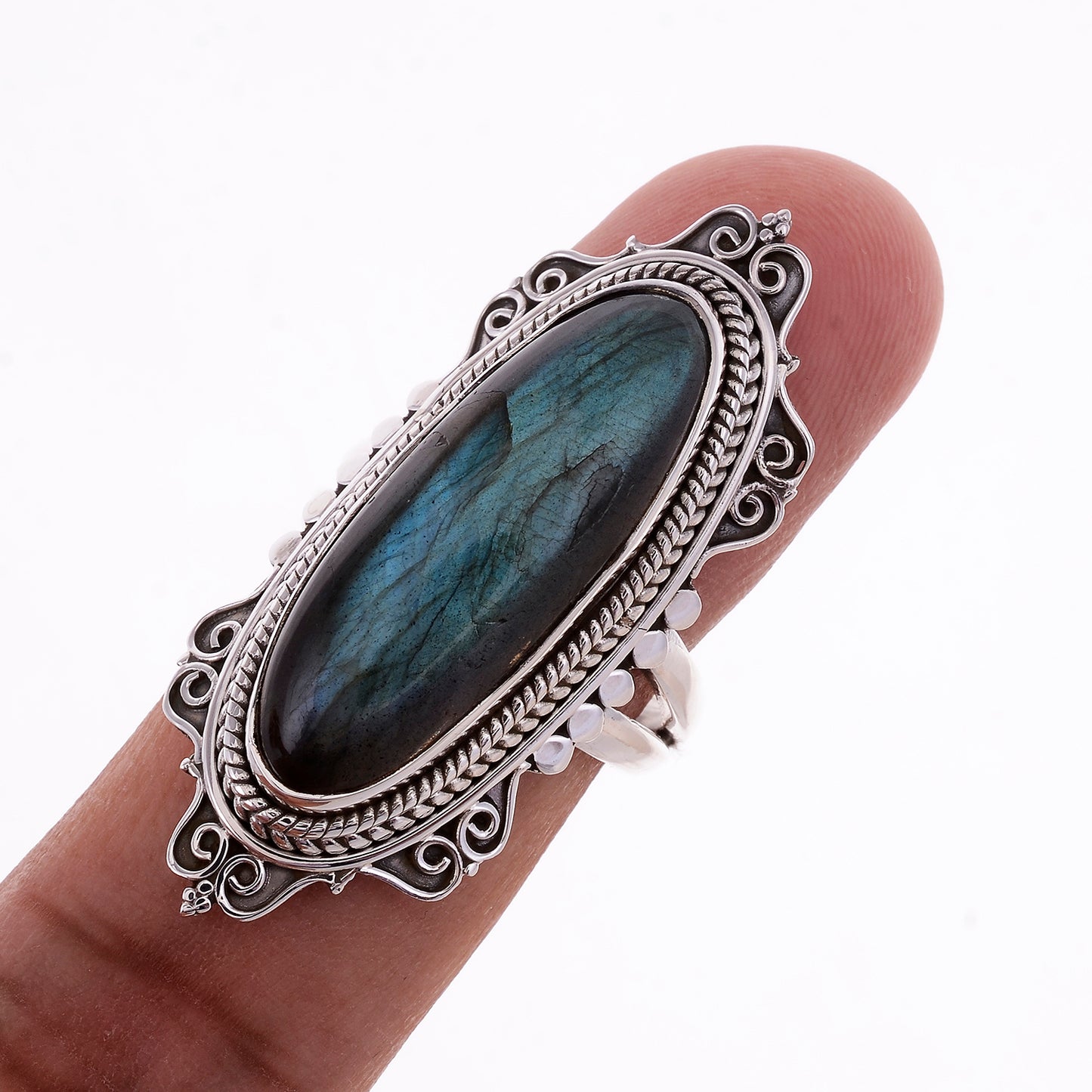 Sterling Silver Large Stone Ring