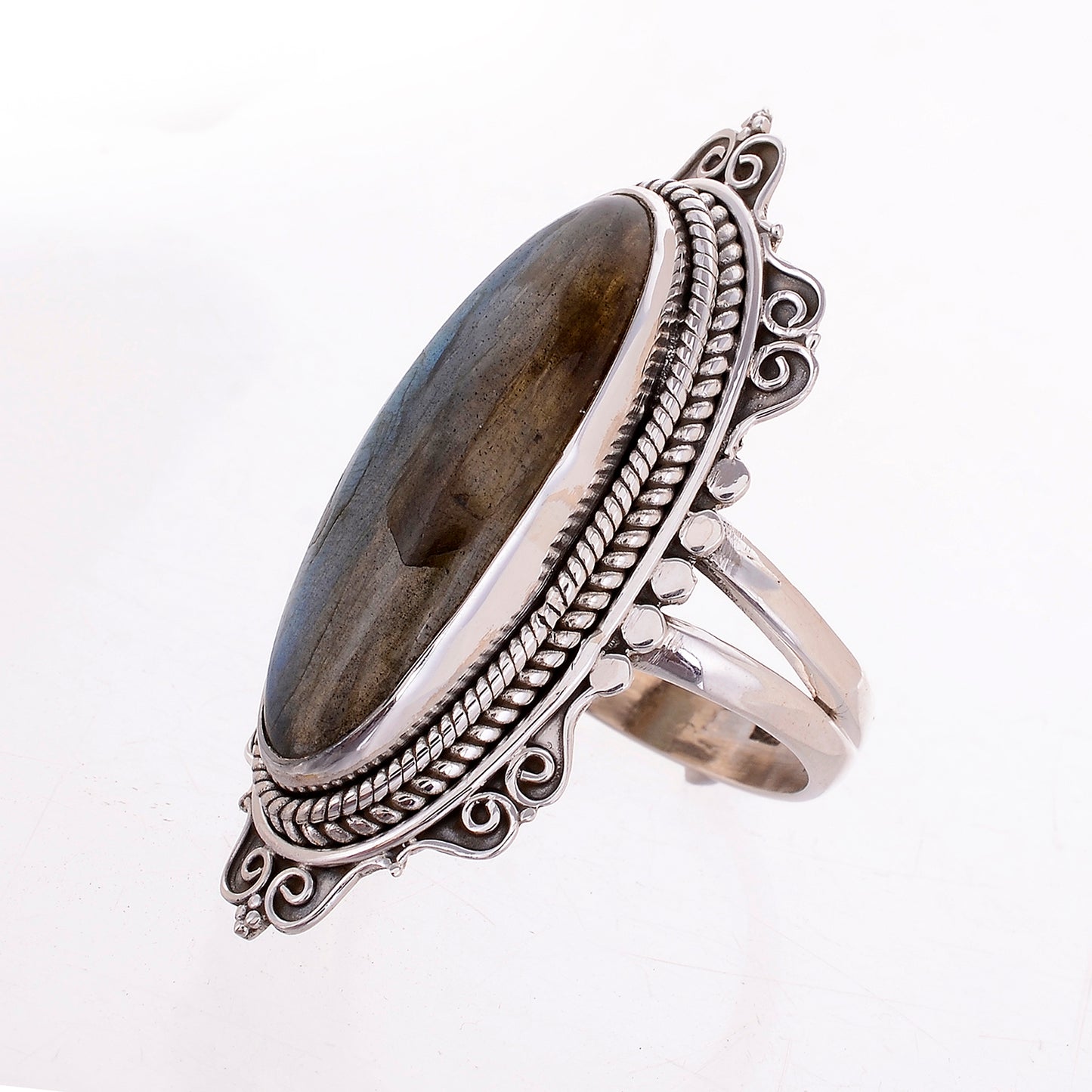Sterling Silver Large Stone Ring