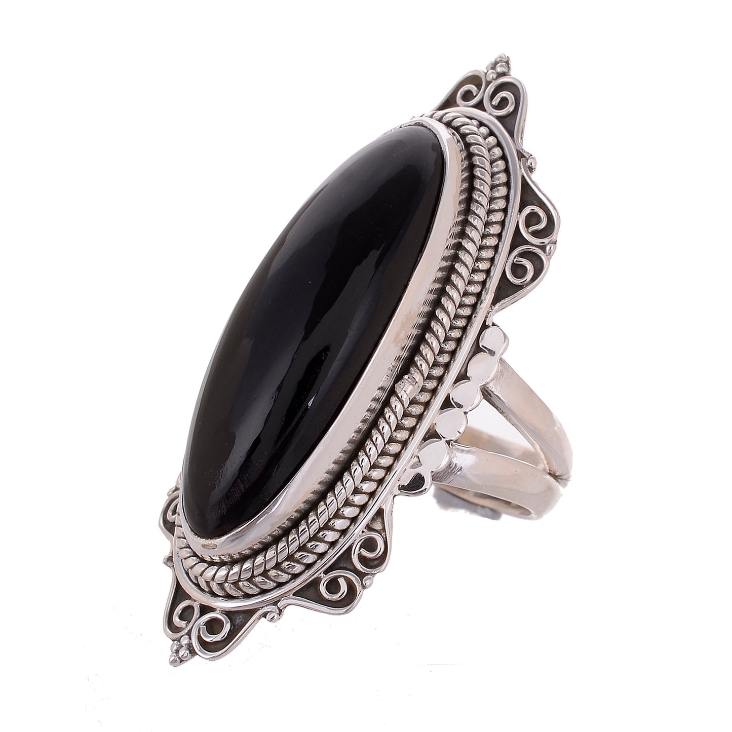 Sterling Silver Large Stone Ring