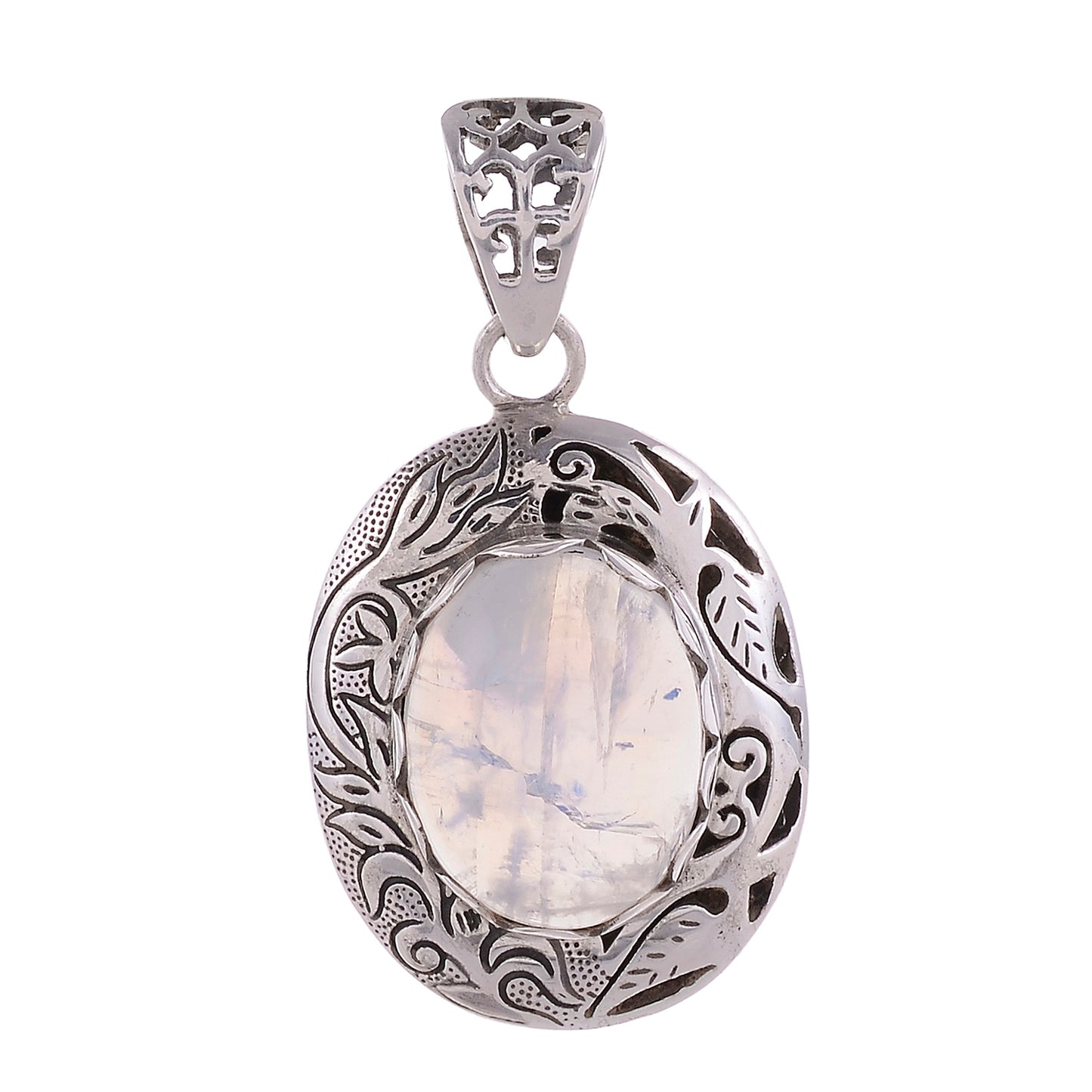 Sterling Silver Hand Etched Pendant - Available in 11 Stones