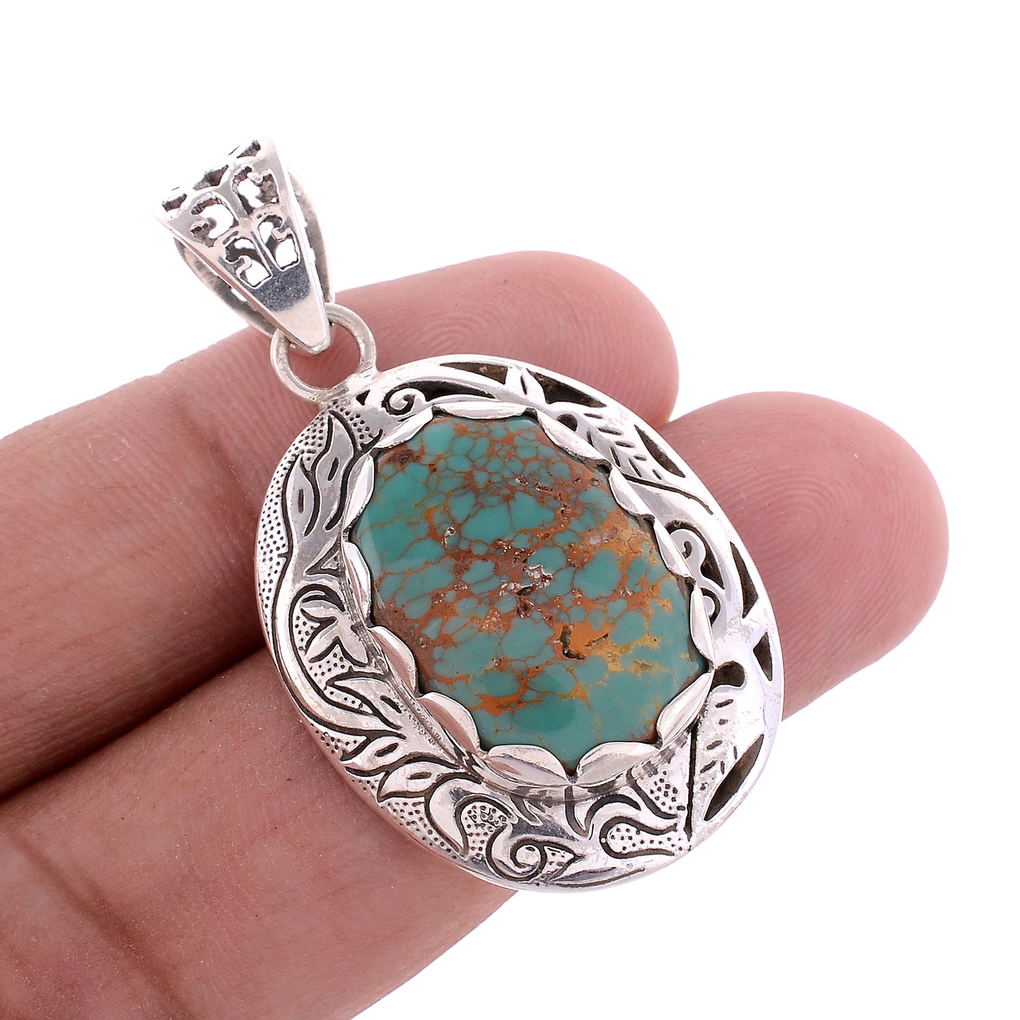 Sterling Silver Hand Etched Pendant - Available in 11 Stones