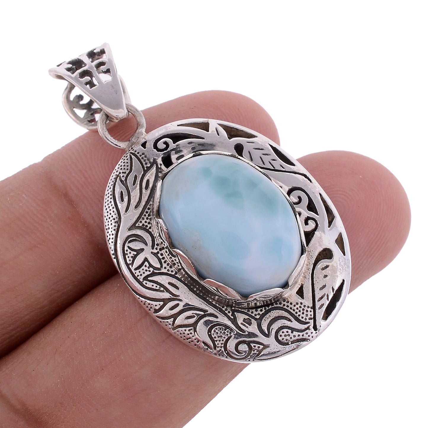 Sterling Silver Hand Etched Pendant - Available in 11 Stones