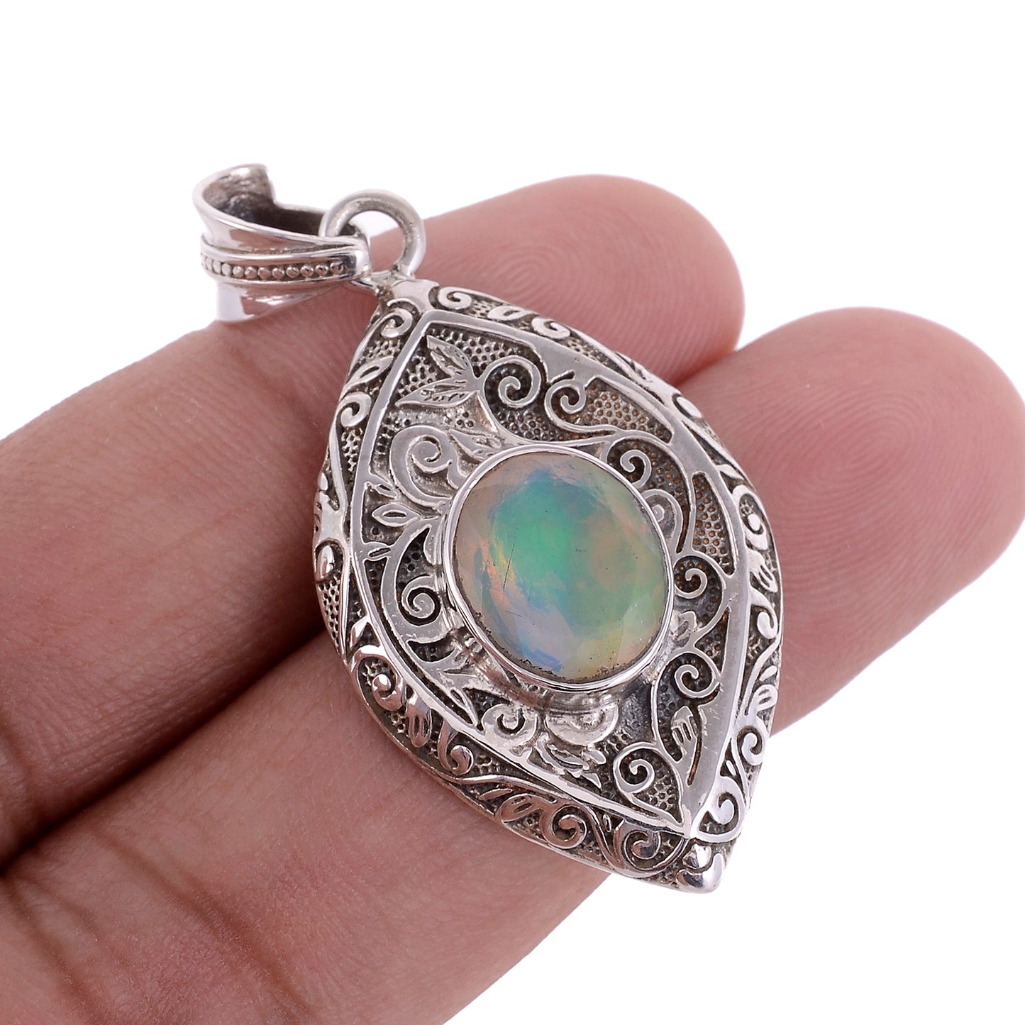 Sterling Silver Special Jayli work Gemstone Pendant