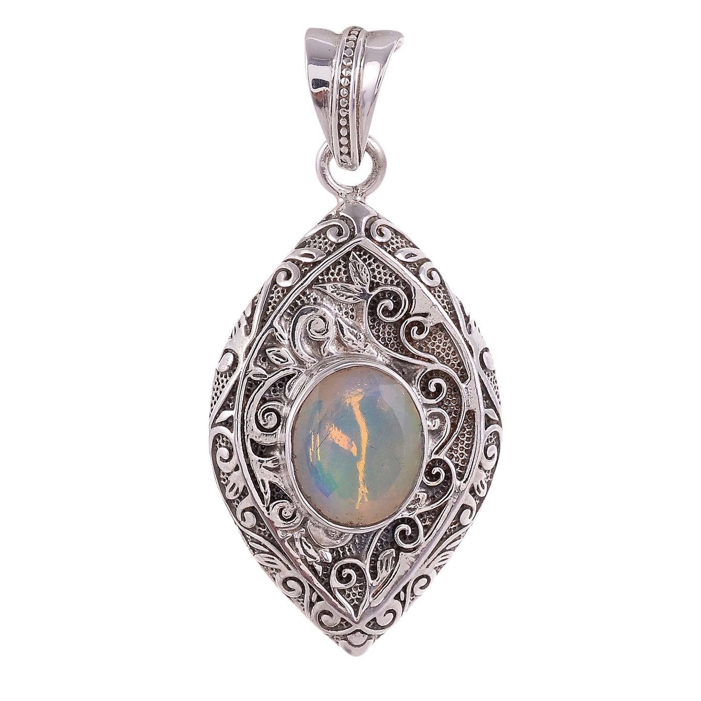 Sterling Silver Special Jayli work Gemstone Pendant