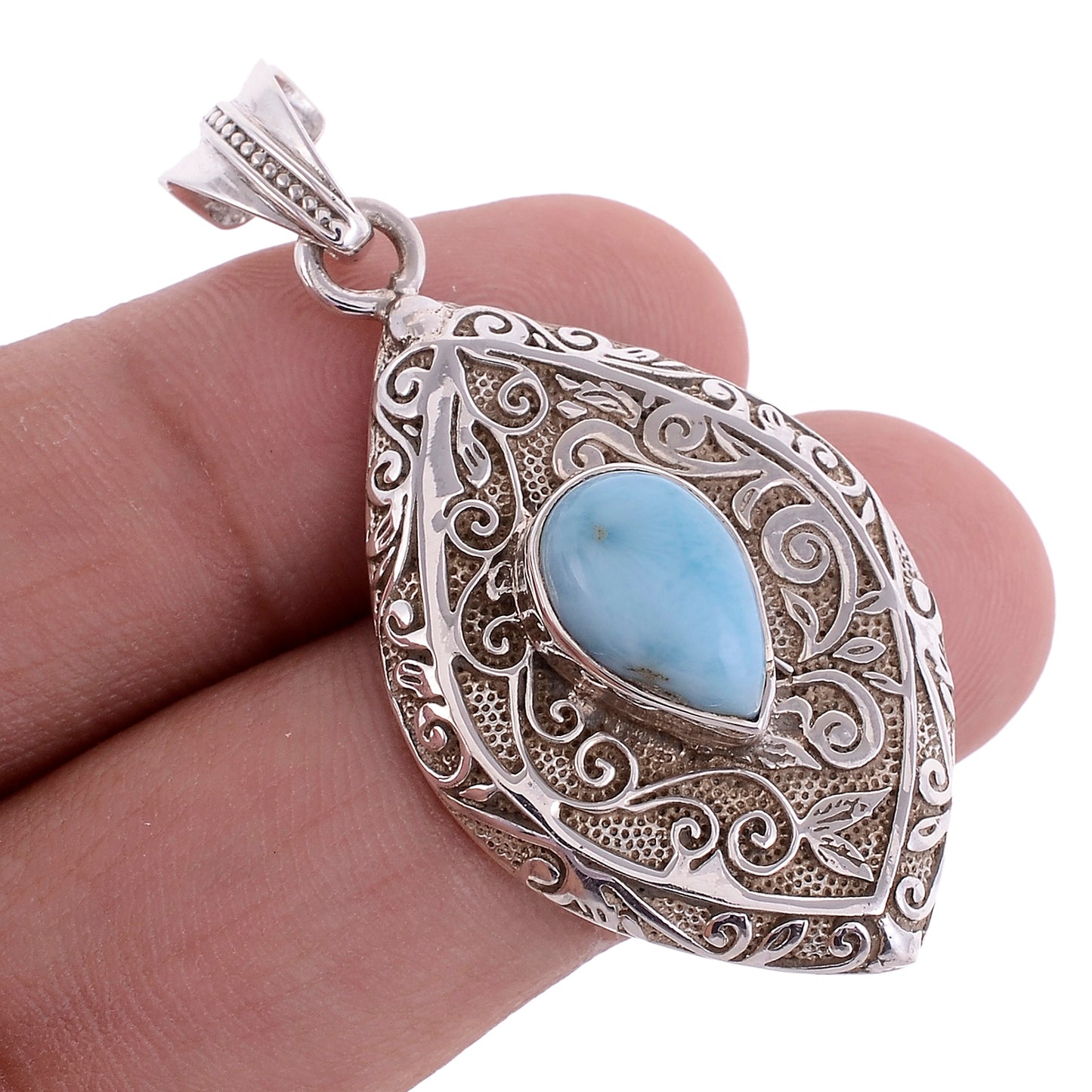Sterling Silver Special Jayli work Gemstone Pendant