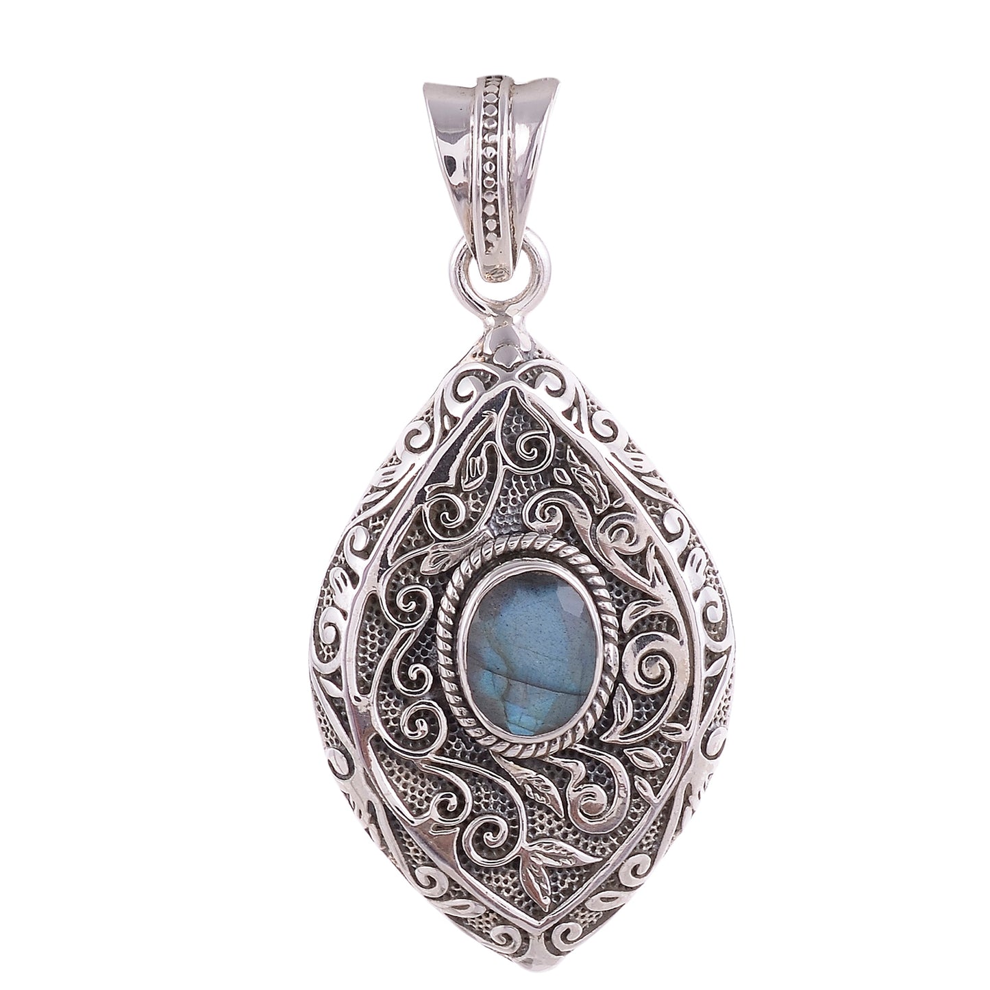 Sterling Silver Special Jayli work Gemstone Pendant