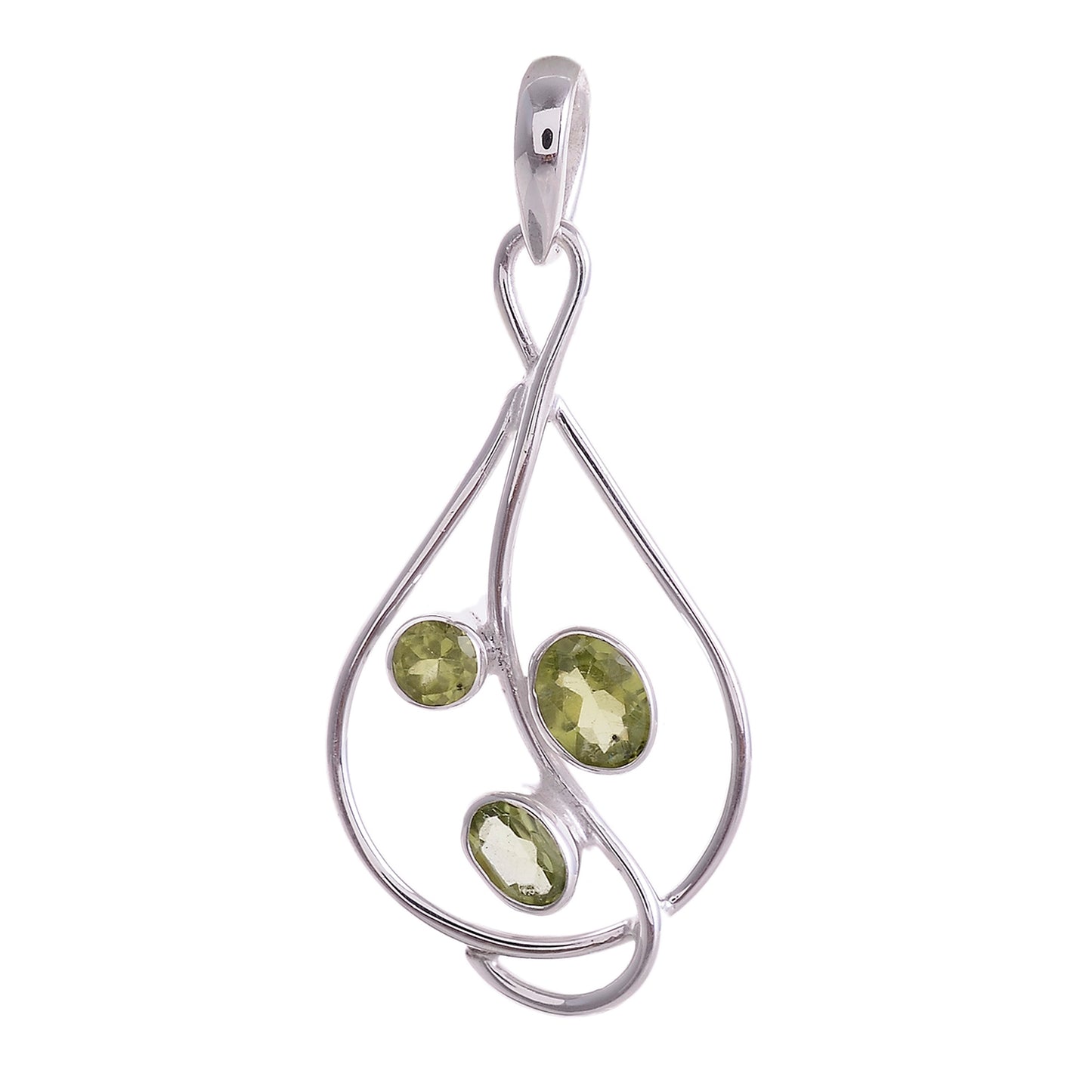 Sterling Silver Three Stone pendant - Available in 15 Stones