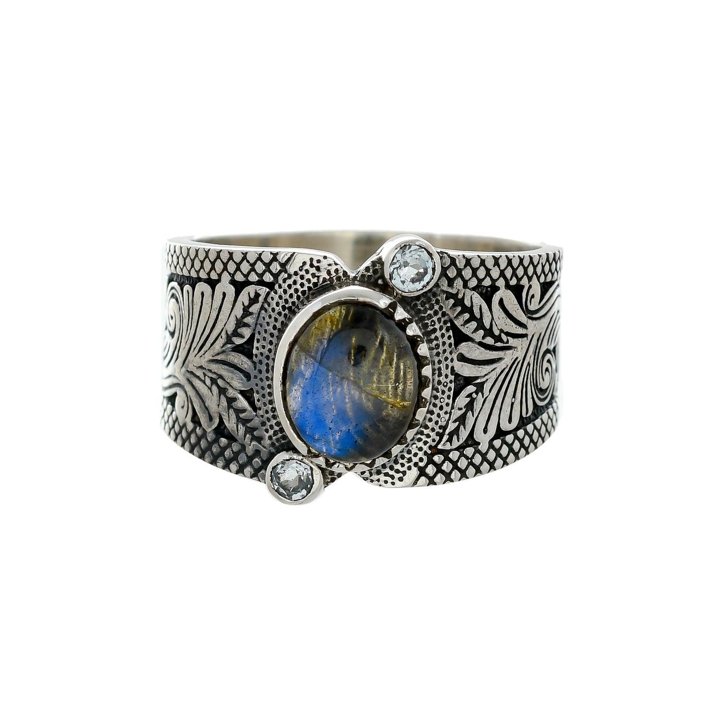 Sterling Silver Asymetric three stone rings